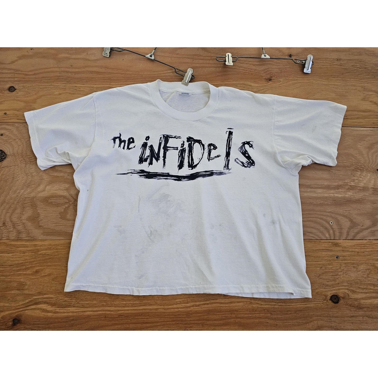 Other The Infidels Band Crop Top White T-Shirt XL 1990s Size US XL / EU 56 / 4 - 1 Thumbnail