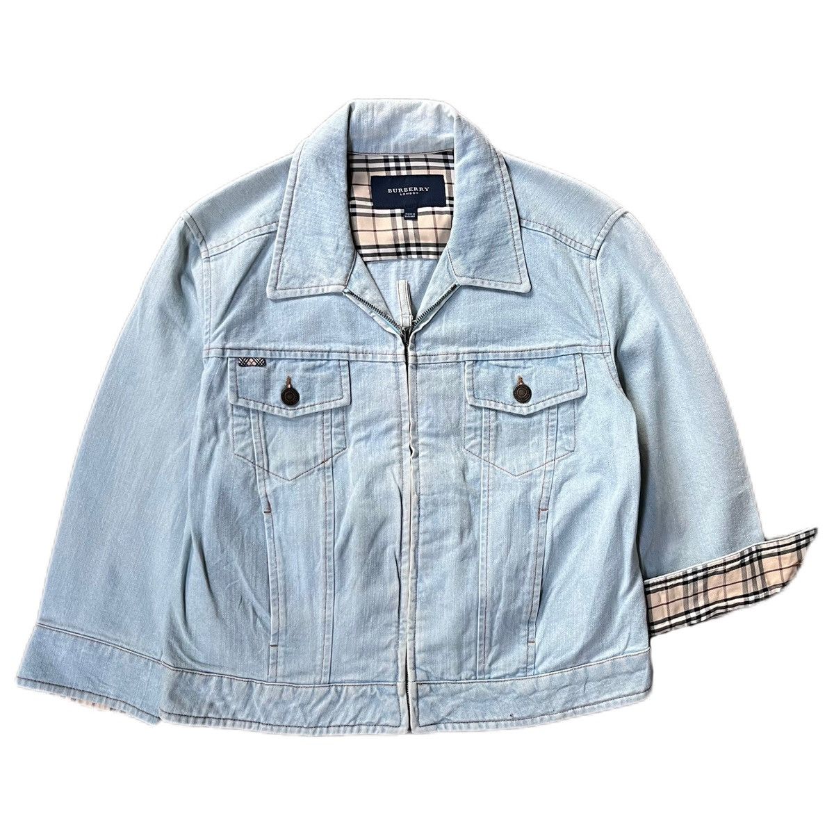 Burberry Burberry trucker rare checked pattern jacket Size S / US 4 / IT 40 - 1 Thumbnail