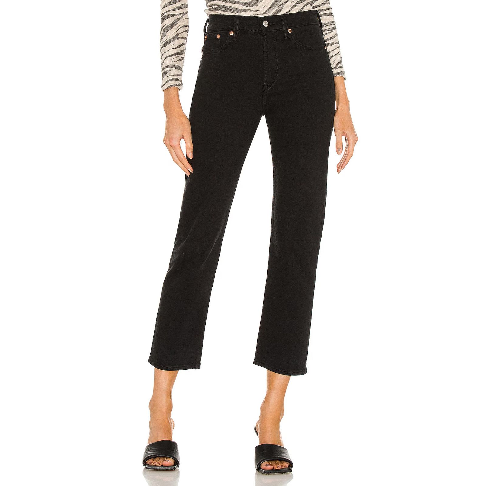 Levi's Levi's Premium Big E Wedgie Straight Ankle Black Jeans 26 Size 26" / US 2 / IT 38 - 1 Thumbnail