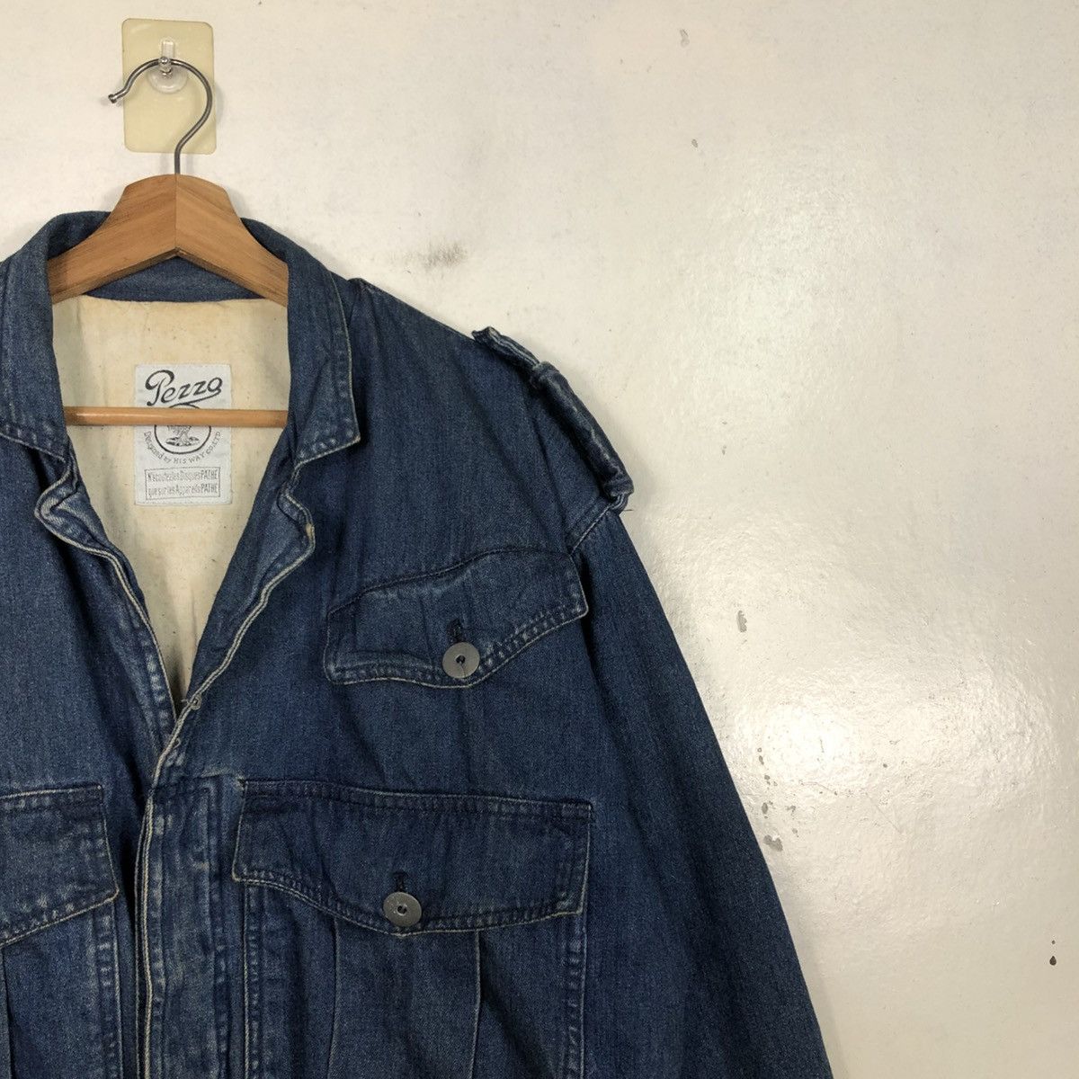 Issey Miyake 📌Vintage Denim Bomber Jacket Pezzo Bondage Blanket Size US M / EU 48-50 / 2 - 8 Thumbnail