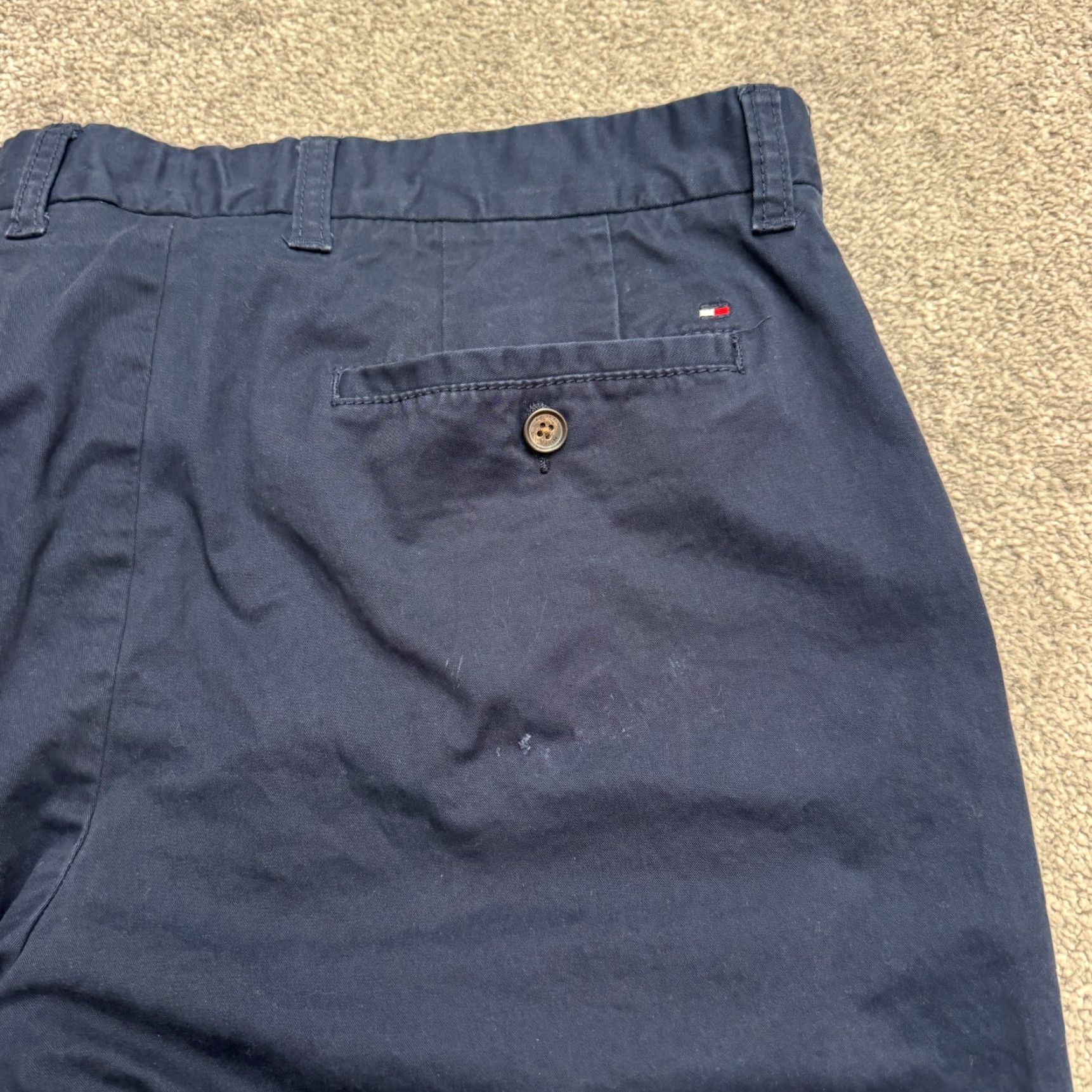 Tommy Hilfiger Tommy Hilfiger Tailored Fit Chino Pants Mens 34x34 Navy Blue Straight Leg Cotton Size US 34 / EU 50 - 3 Thumbnail