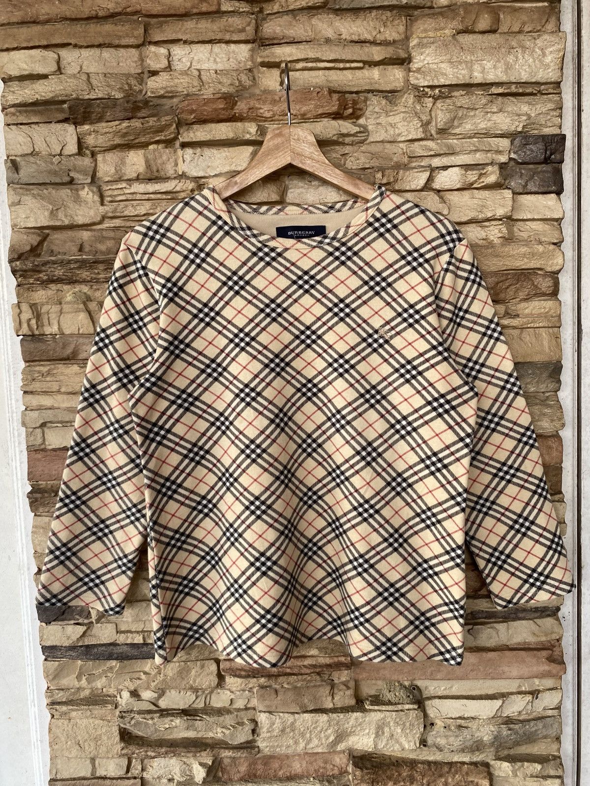 Burberry Vintage Burberry London Checkered Nova Check Classic Monogram Long Sleeve Tees Size US S / EU 44-46 / 1 - 1 Thumbnail