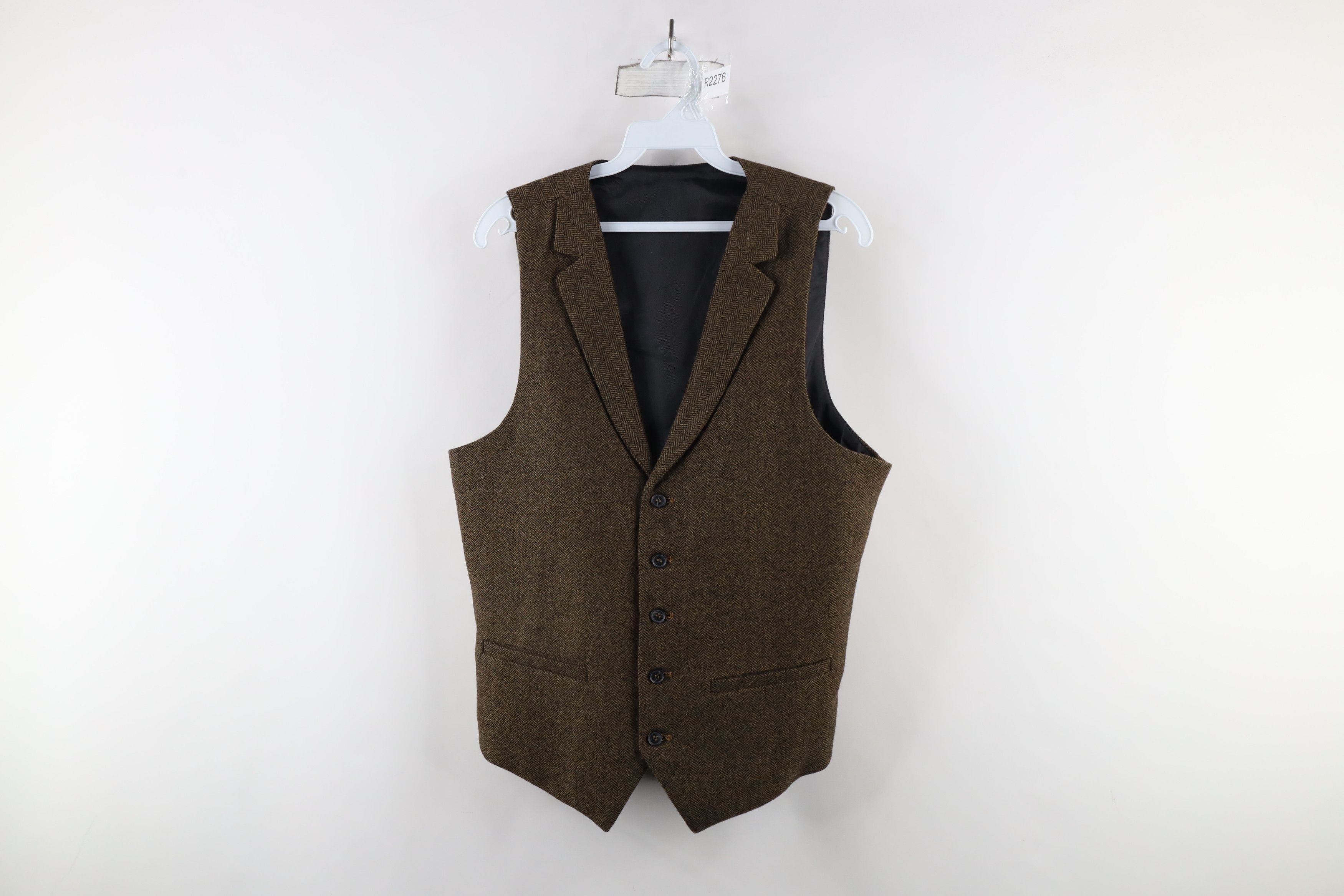 Vintage Vintage 90s Streetwear Herringbone Buckle Back Vest Jacket Size US M / EU 48-50 / 2 - 1 Thumbnail