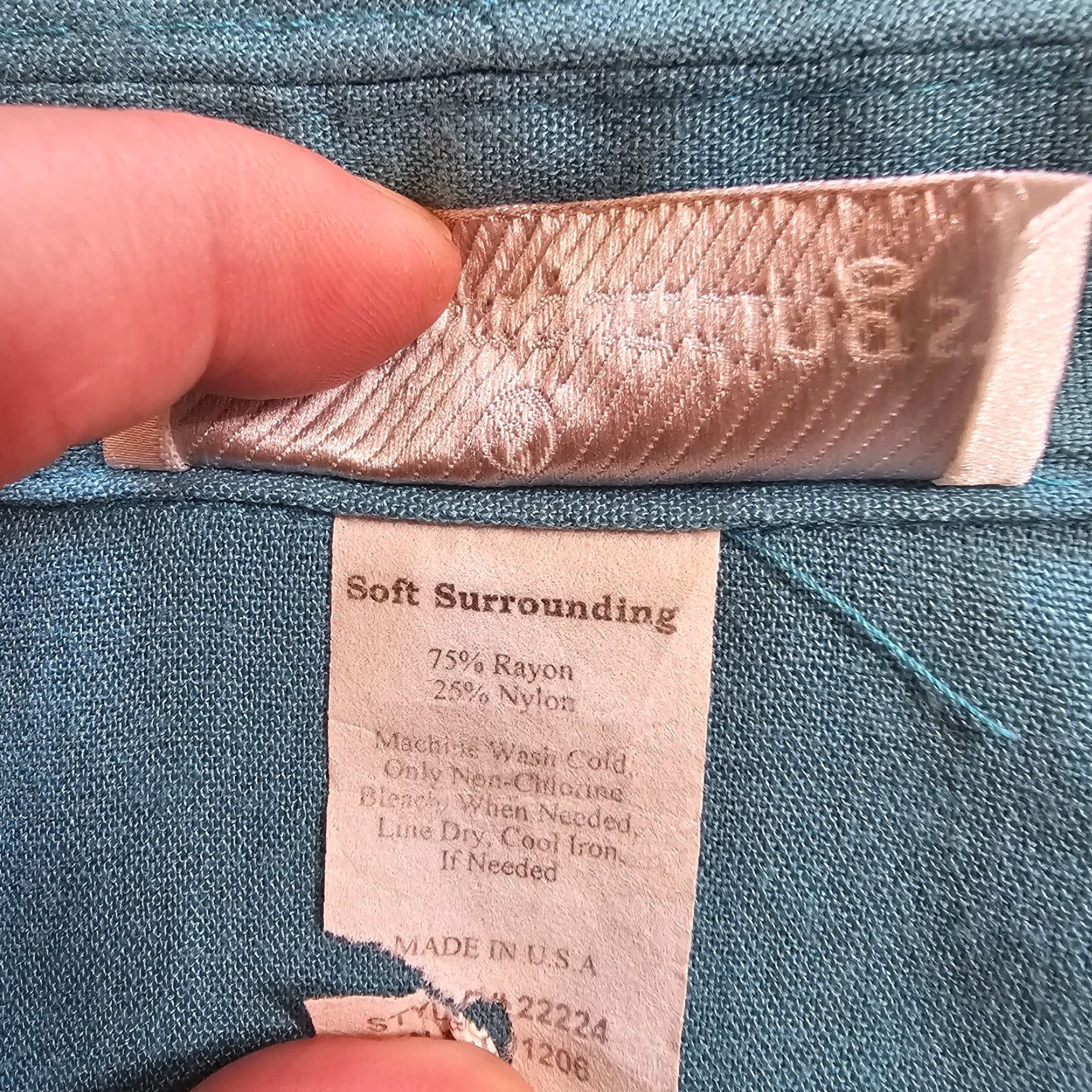 Soft Surroundings Soft Surroundings Jacket Women XL Blue 3/4 Sleeve Toggle Lagenlook Career Casual Shirt Size XL / US 12-14 / IT 48-50 - 4 Thumbnail