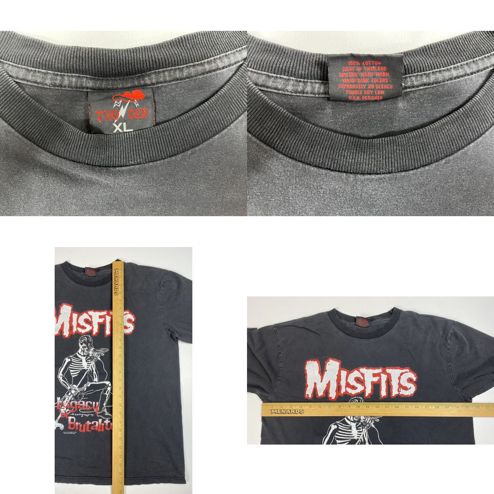 Vintage VINTAGE Misfits Legacy of Brutality T-Shirt Mens XL Black 1999 90s Punk Rock Band THUNDER XS? Size US XL / EU 56 / 4 - 8 Thumbnail