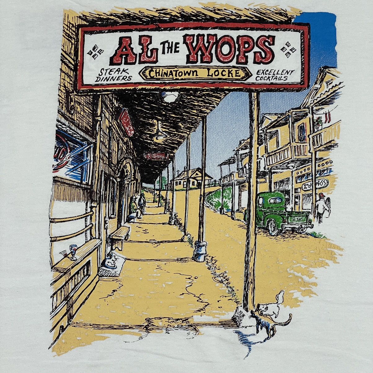 Fruit Of The Loom Vintage Al The Woops CA Restaurant Tee Size US XL / EU 56 / 4 - 13 Thumbnail