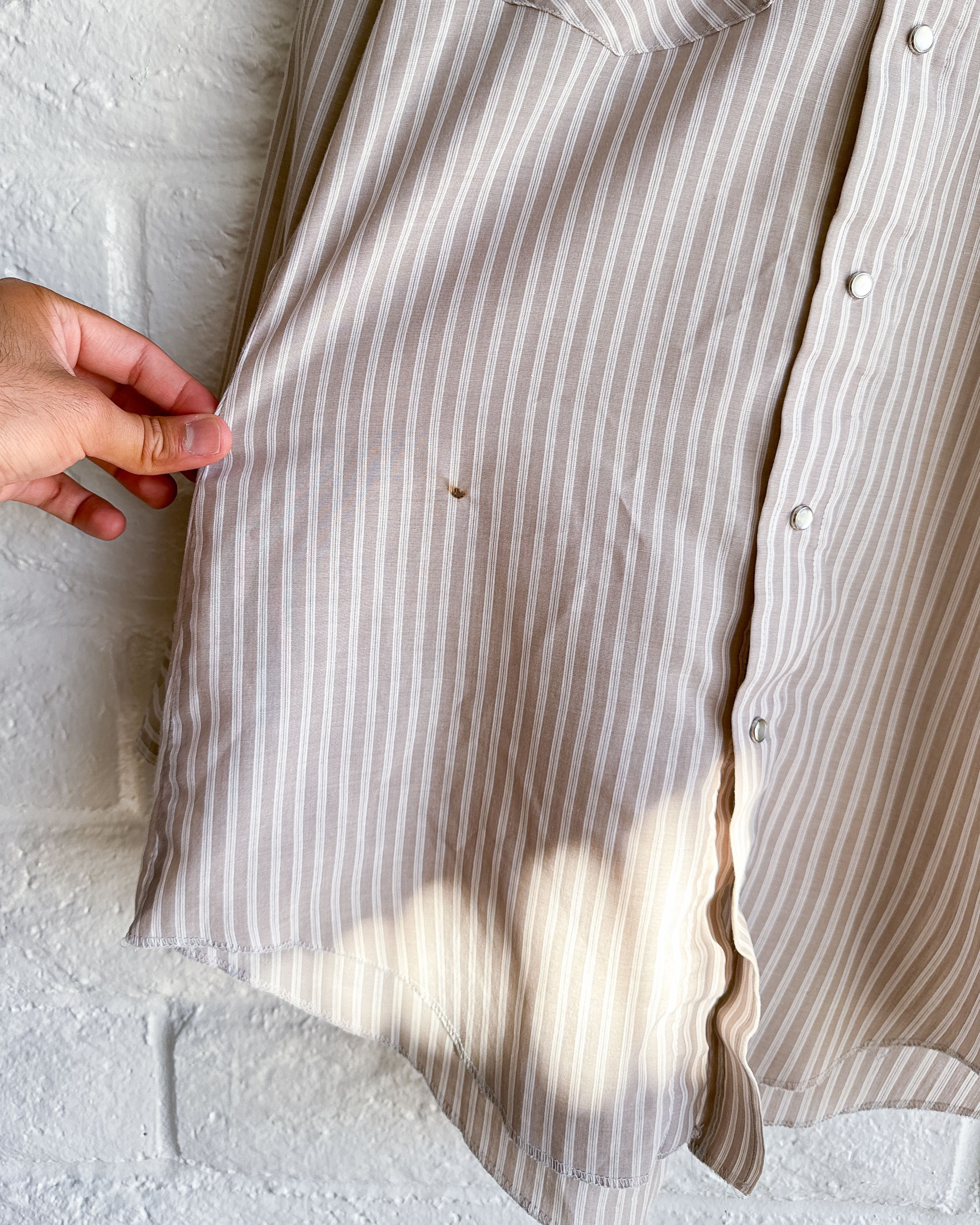 Vintage Vintage 90s Karman Striped Western Shirt Beige Snap Buttons Size US M / EU 48-50 / 2 - 3 Thumbnail