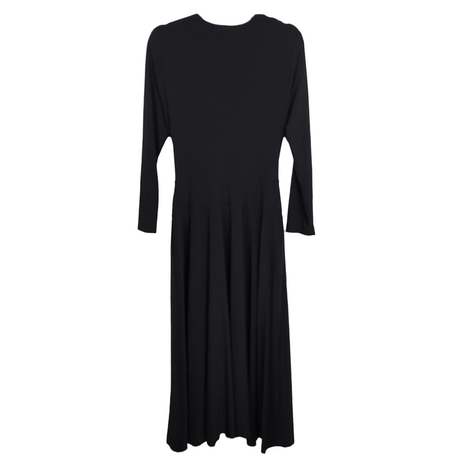 Norma Kamali Norma Kamali Woven Jersey Midi Dress Womens Large Black NWOT Size L / US 10 / IT 46 - 7 Thumbnail