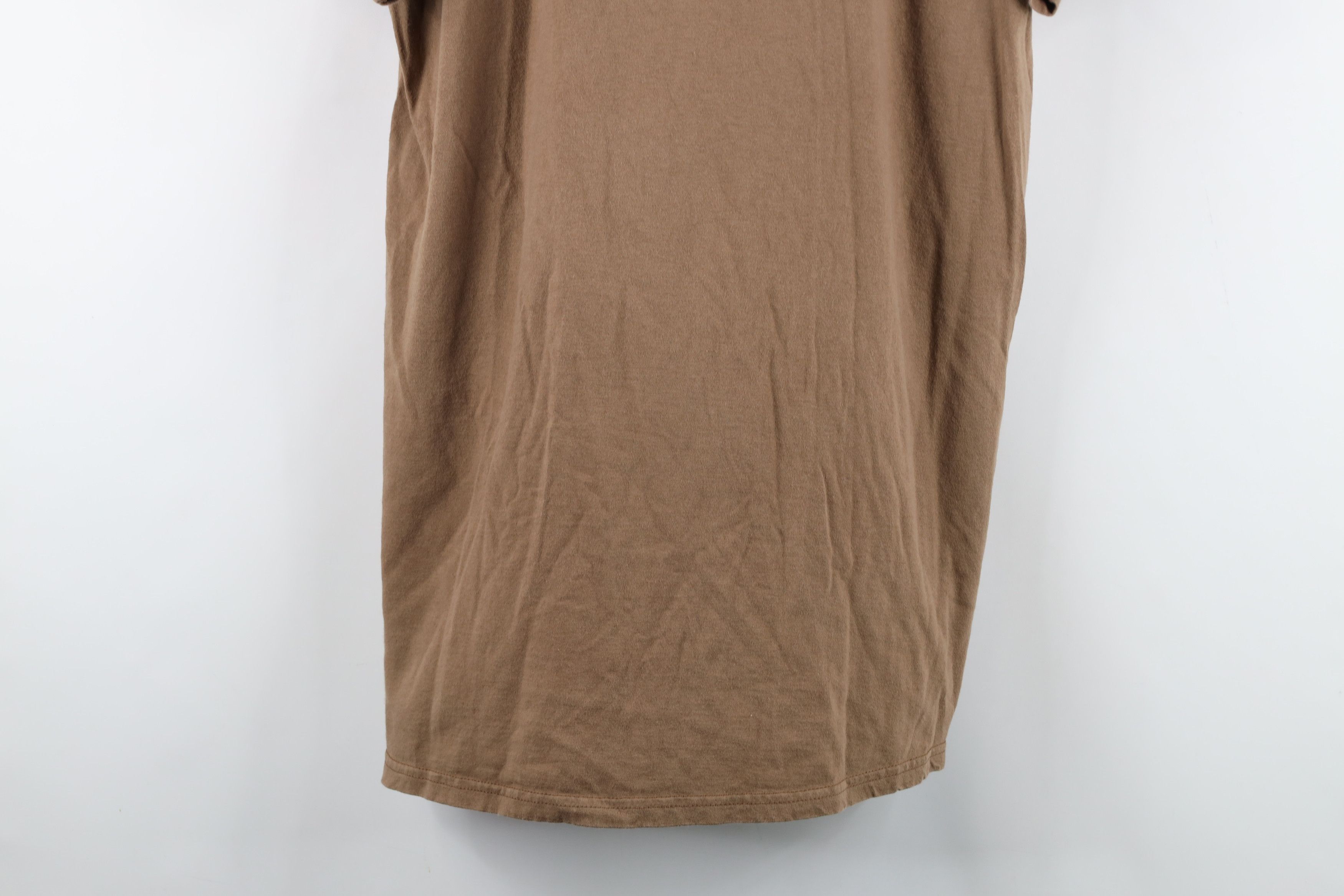 Vintage Vintage 90s Streetwear Blank Combed Cotton T-Shirt Brown USA Size US L / EU 52-54 / 3 - 3 Thumbnail