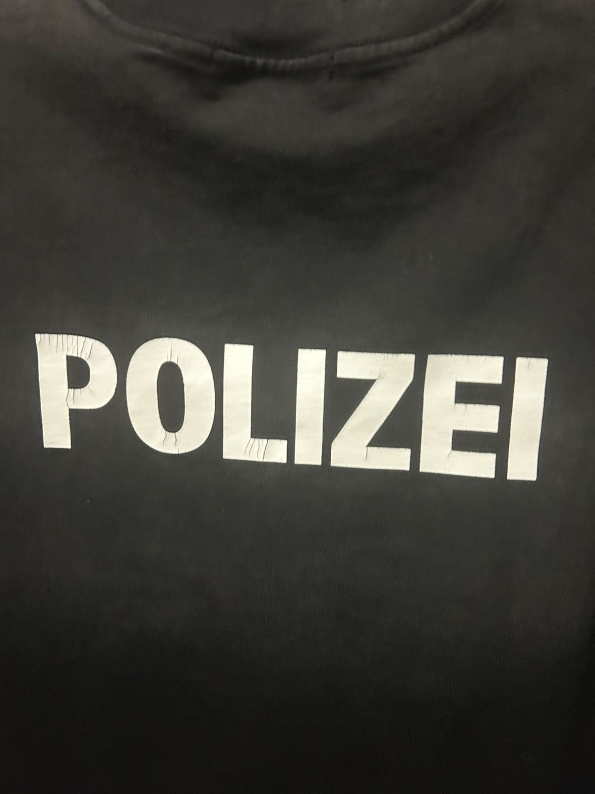 Crazy Vintage Distressed Faded Polizei Vetements Style Shirt