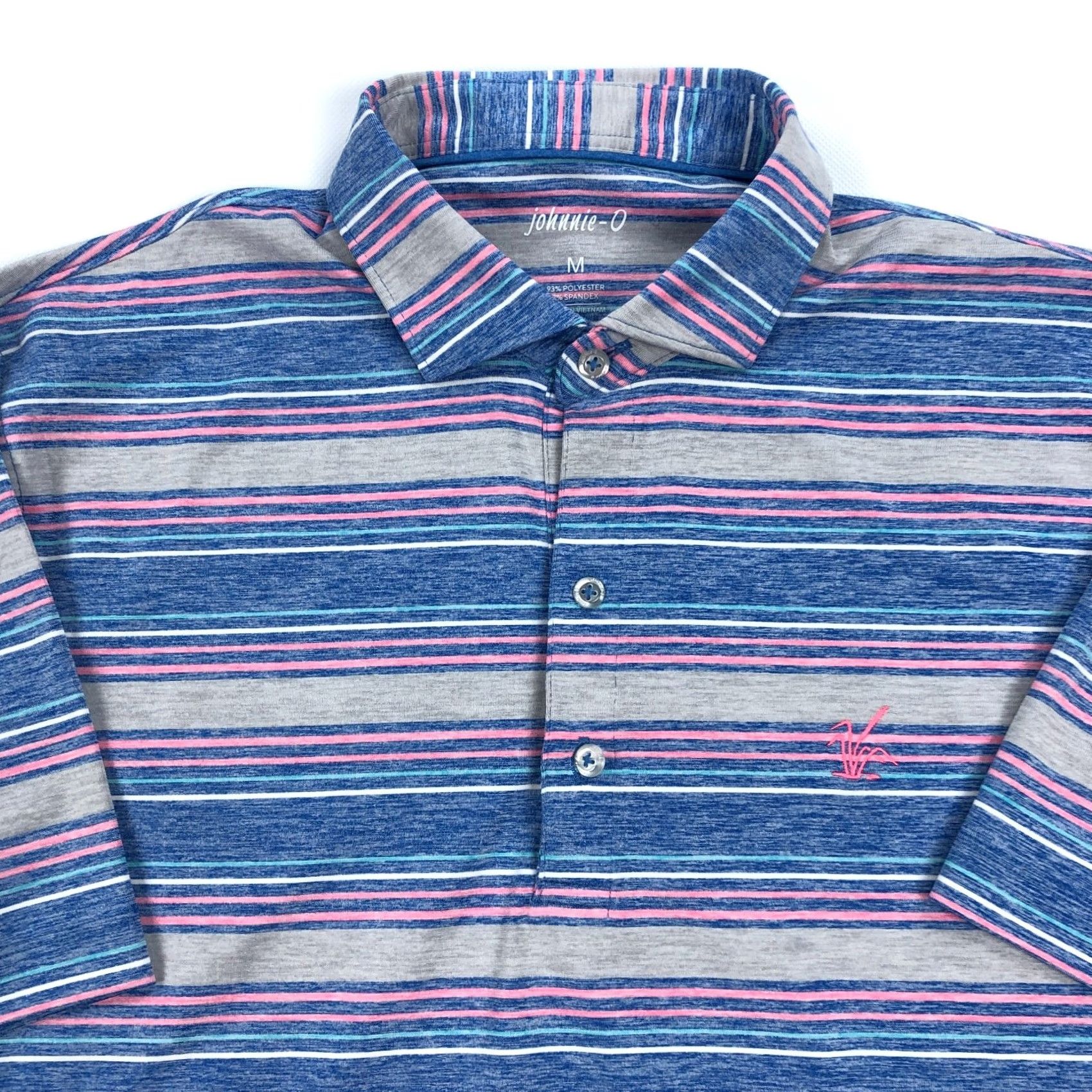 johnnie-O johnnie-O Polo Shirt Men M Golf Striped Preppy Coastal St James Sports Tennis Lightweight UV Performance Shirt Size US M / EU 48-50 / 2 - 2 Thumbnail