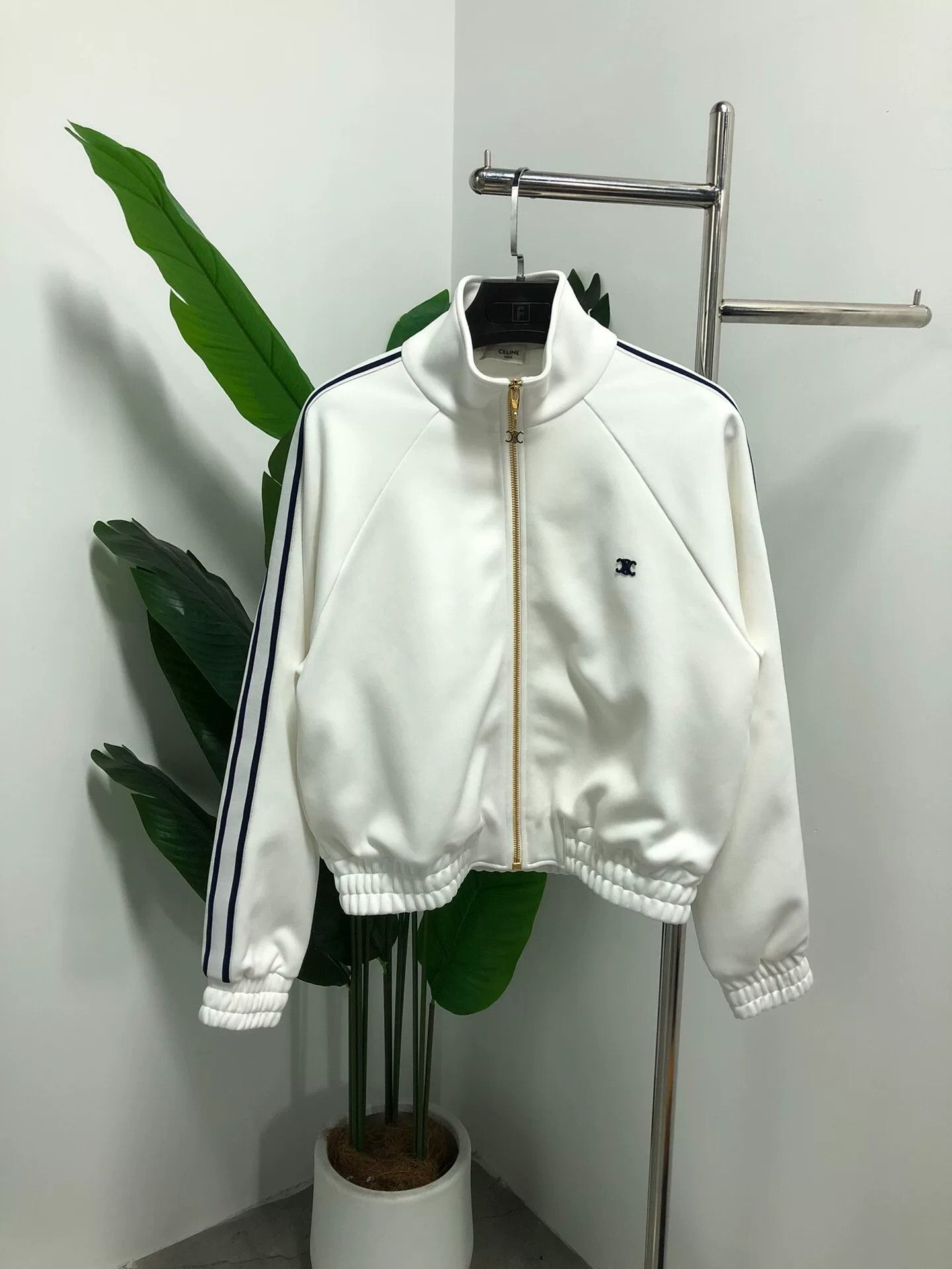 Celine celine ss23 white zip-up jacket for women Size M / US 6-8 / IT 42-44 - 1 Thumbnail
