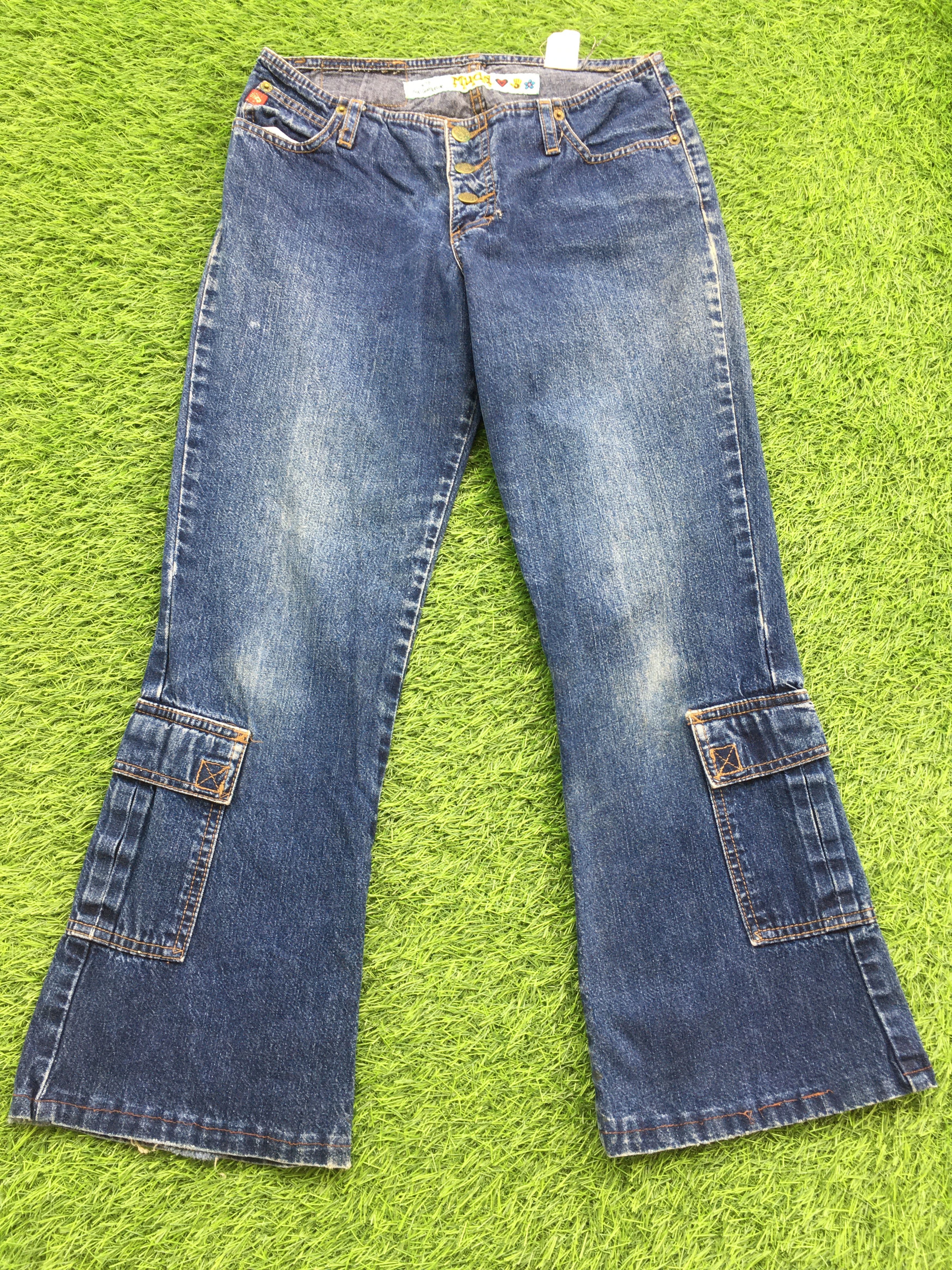 Designer × Jean Expose Button No Waist Multi Pocket Flare Jeans D-980 Size 25" / US 0 / IT 36 - 1 Thumbnail