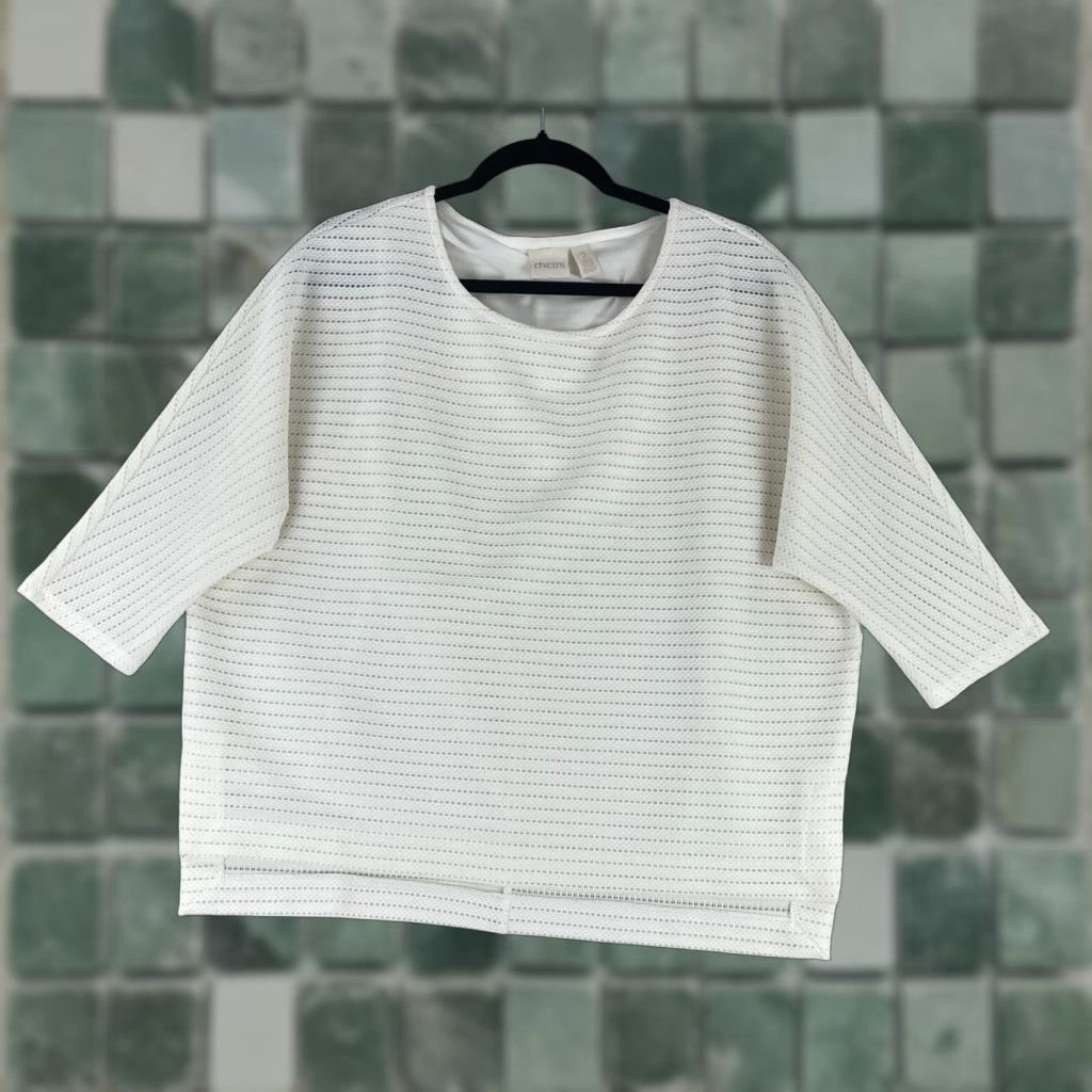 Vintage Chico's Shirt Womens Large White Dolman Sleeve Pullover Lined Casual Size L / US 10 / IT 46 - 1 Thumbnail
