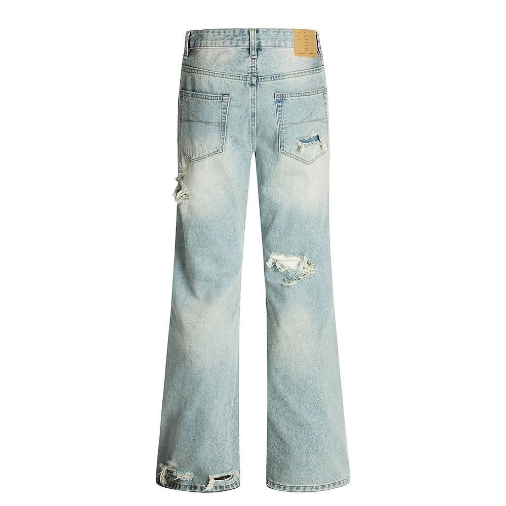 Vintage Hippie trend distressed gradient washed flared ripped jeans Size US 32 / EU 48 - 2 Thumbnail