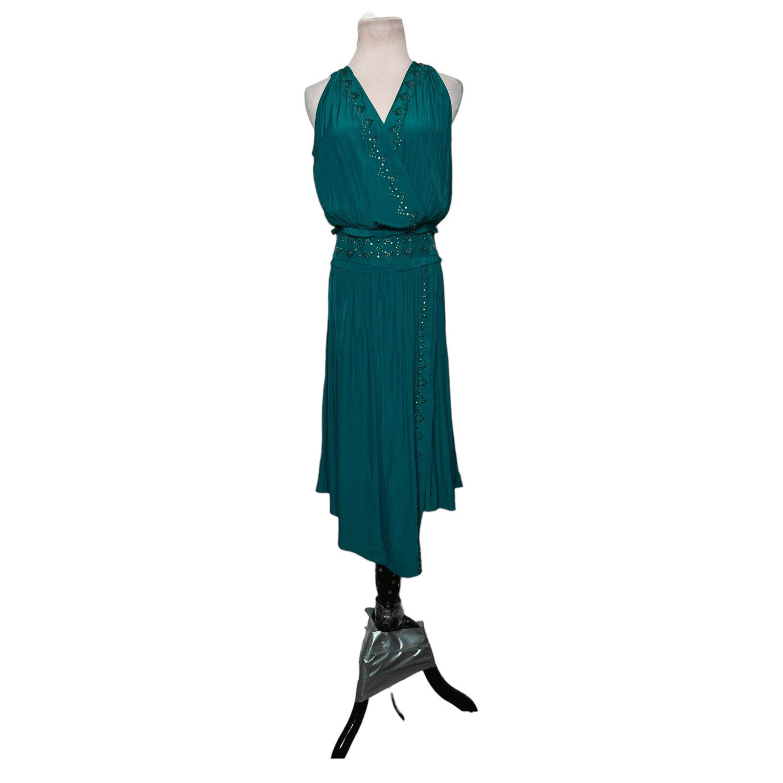 Ramy Brook Ramy Brook emerald embellished draped cocktail dress size XS Size XS / US 0-2 / IT 36-38 - 15 Thumbnail