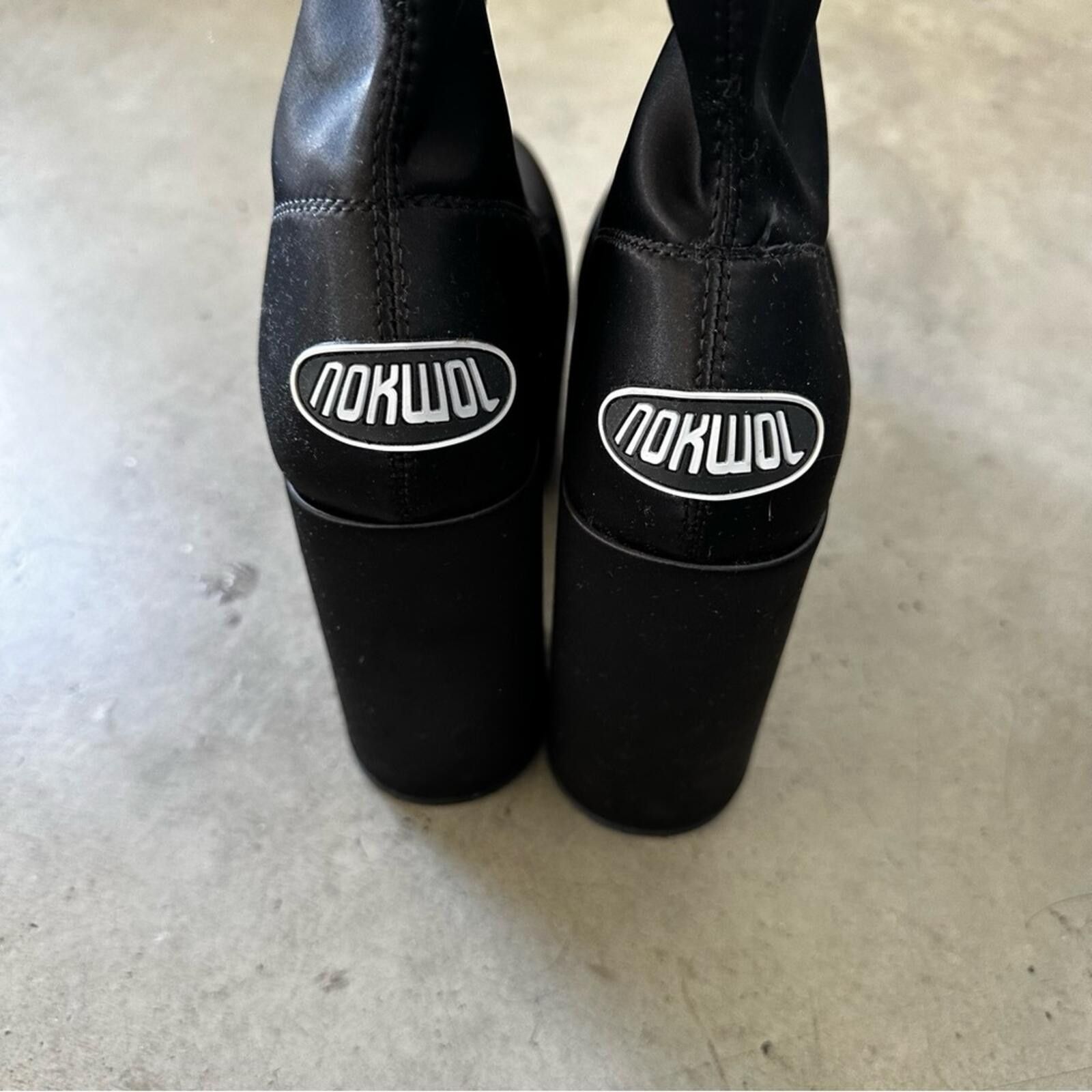 Other NOKWOL / Ellie platform ankle boots in satin / black Size US 7 / IT 37 - 11 Thumbnail