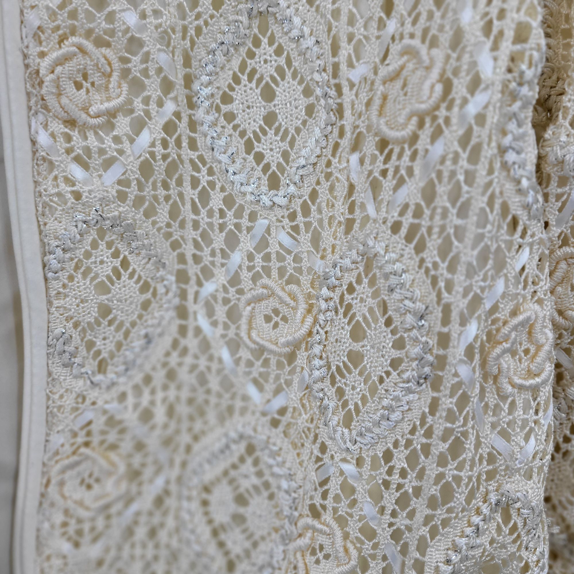 Vintage Vintage Handcrafted Formal Crochet Bolero Jacket M Vanilla O Size M / US 6-8 / IT 42-44 - 10 Thumbnail