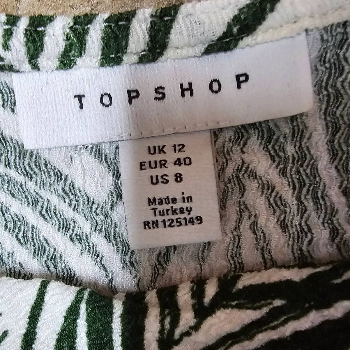 Topshop TopShop Mini Sundress Palm Leaf Pattern Tie Straps Size 8 Size M / US 6-8 / IT 42-44 - 5 Thumbnail