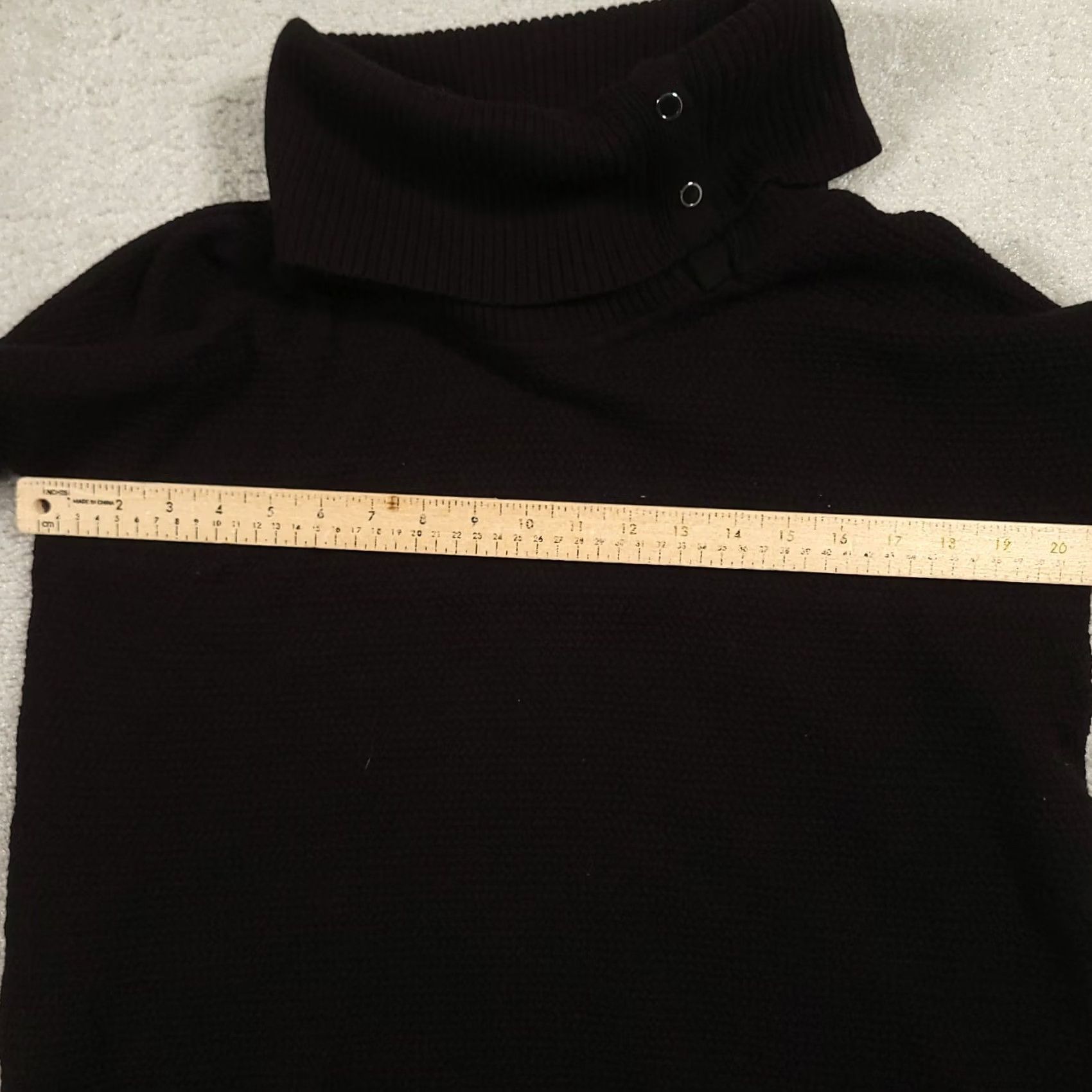 White House Black Market VINTAGE? White House Black Market Size S Sweater WHBM Snap Side Turtleneck Wool Ladies Pullover Black 90s City Classic Size S / US 4 / IT 40 - 3 Thumbnail