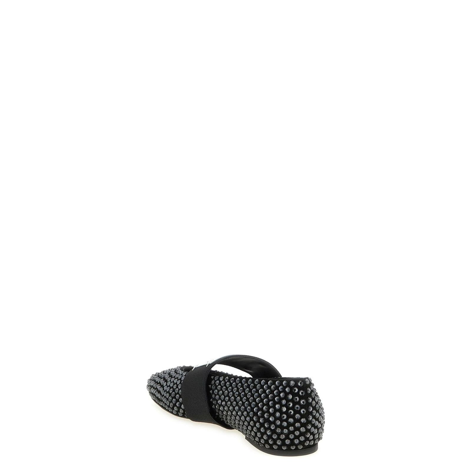 Givenchy GIVENCHY Crystal Sliced Square Black Leather Ballerina Flats Size US 8 / IT 38 - 3 Thumbnail