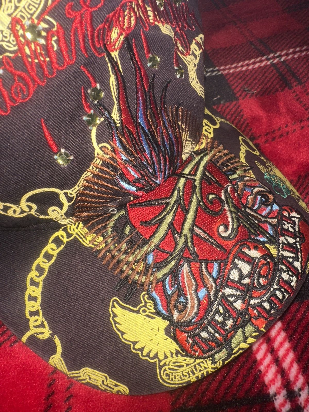 Christian Audigier × Ed Hardy × Vintage Christian Audigier “Heart Breaker” Y2K Embroidered Hat Size ONE SIZE - 2 Thumbnail