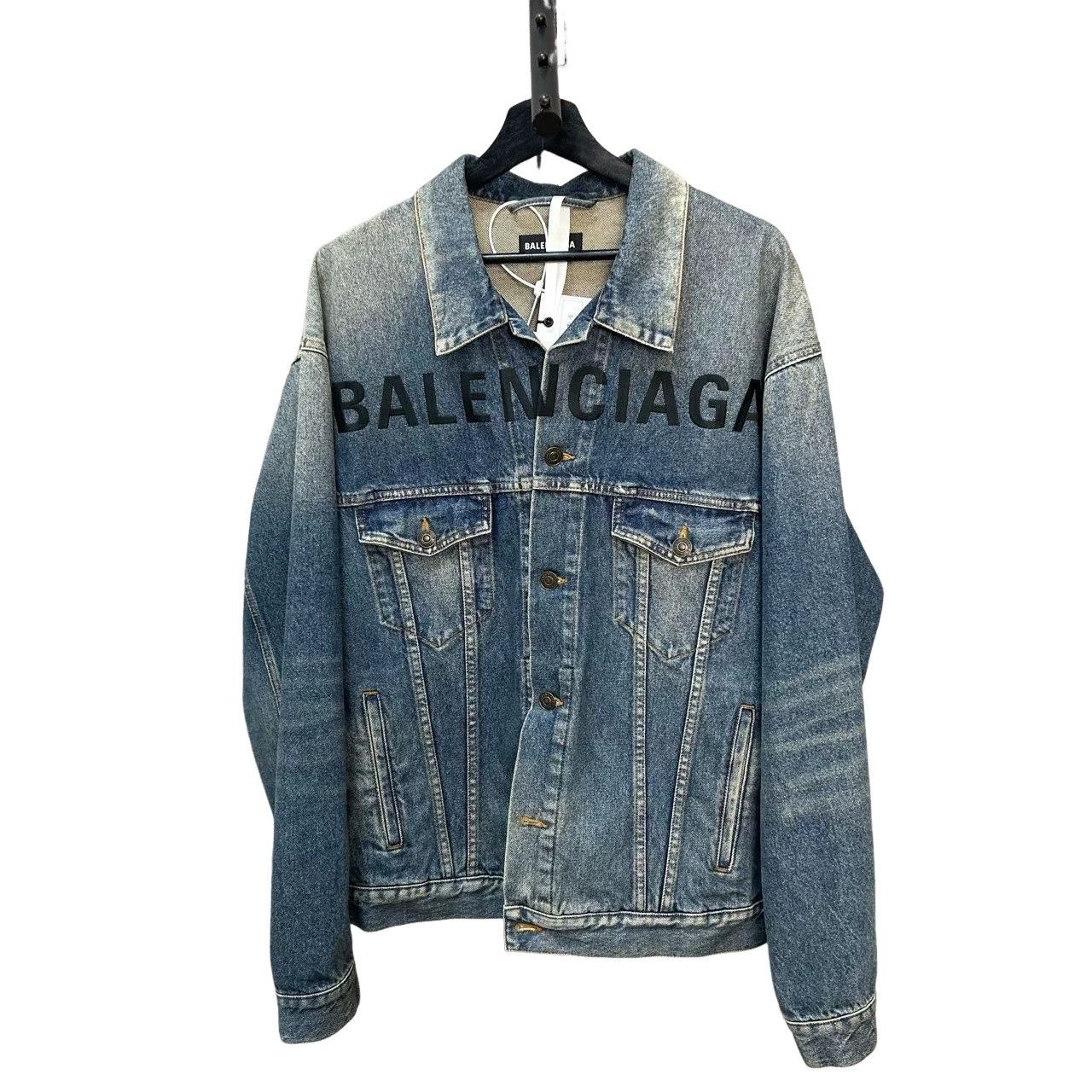 Balenciaga Balenciaga Logo Denim Jacket Size 48 Size US M / EU 48-50 / 2 - 1 Thumbnail