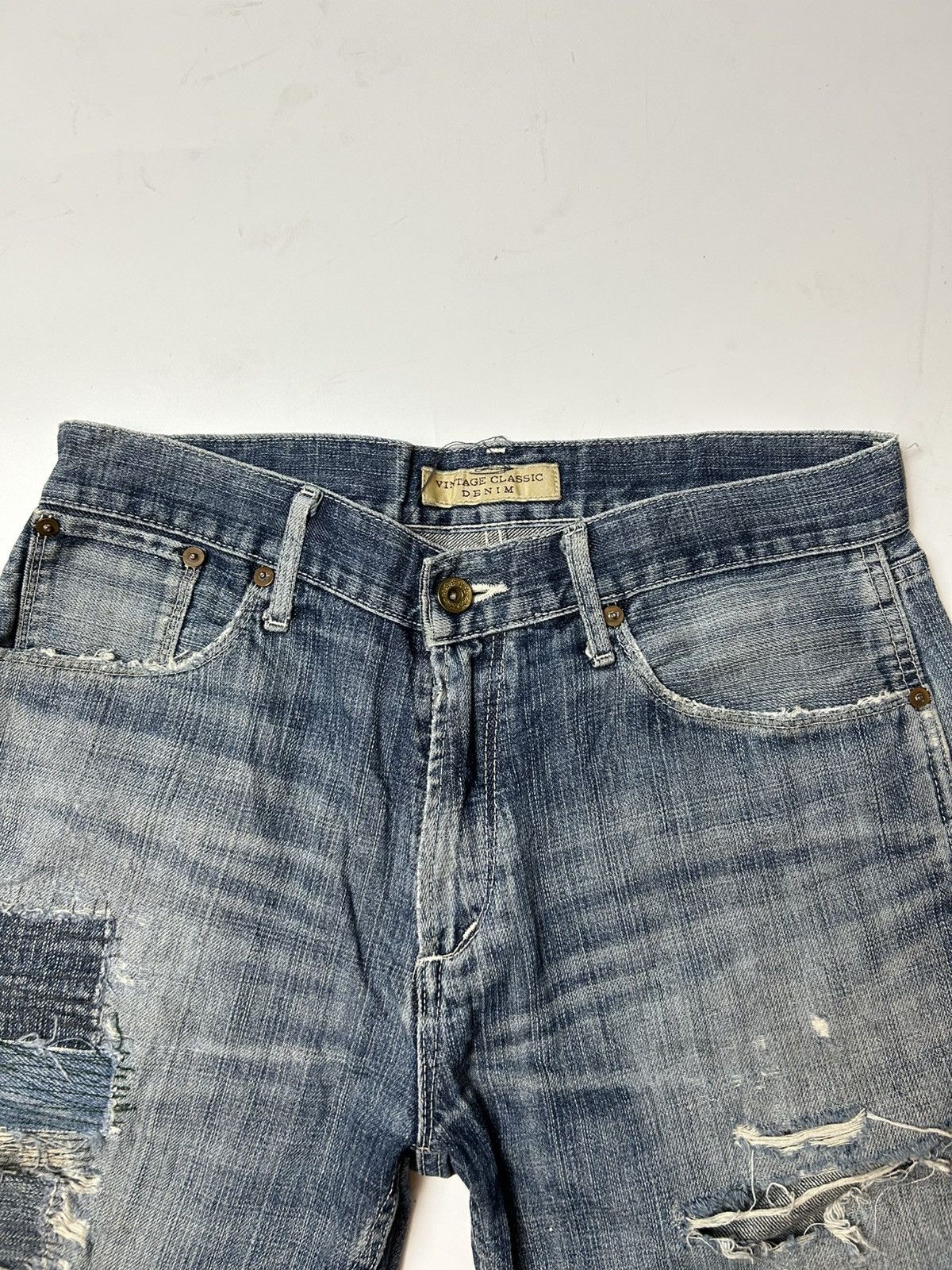 Uniqlo × Vintage VINTAGE CLASSIC UNIQLO PATCHWORK DENIM PANTS Size US 30 / EU 46 - 2 Thumbnail