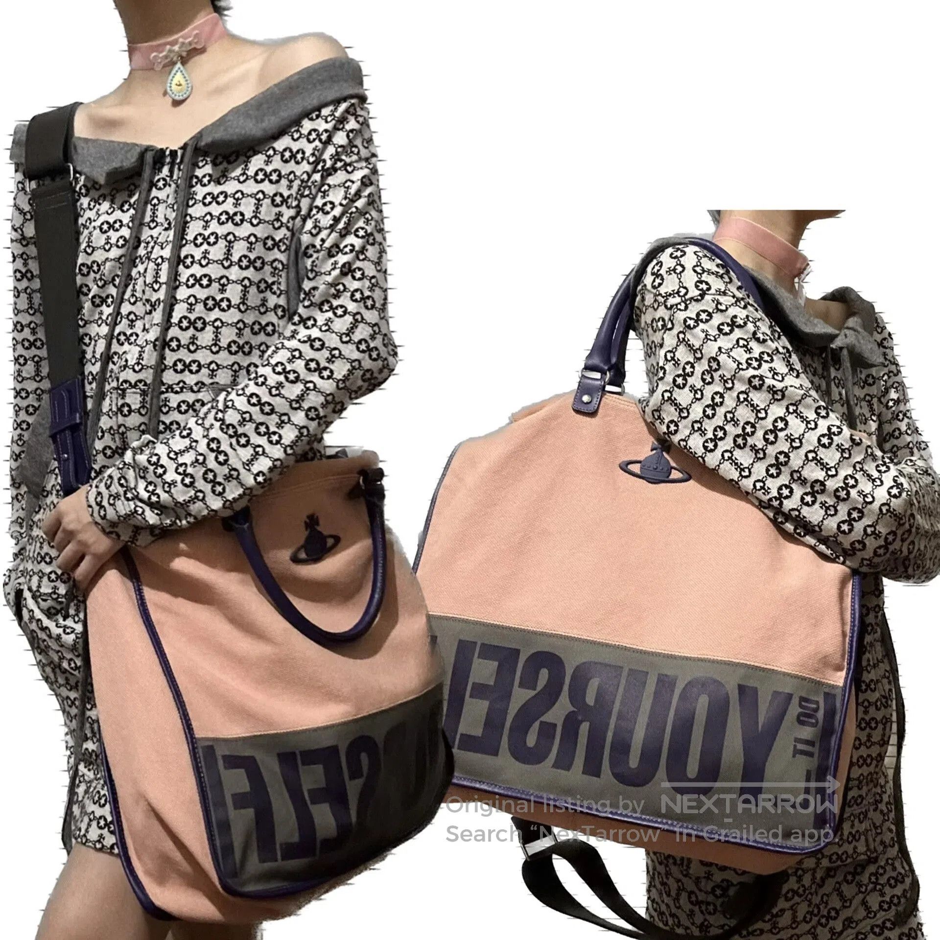 Vivienne Westwood Vintage Pink Canvas Crossbody.
