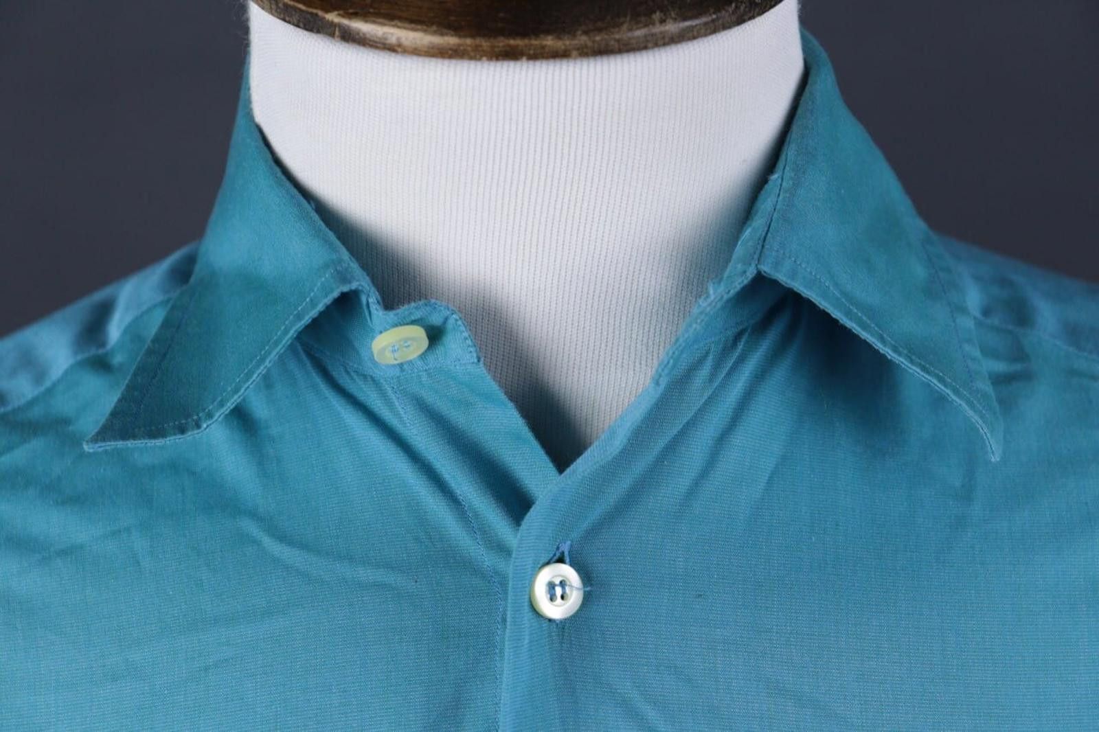 Romeo Gigli Romeo Gigli Milano Blue Button Down Shirt Size 39 / 15.5 Size US M / EU 48-50 / 2 - 4 Thumbnail
