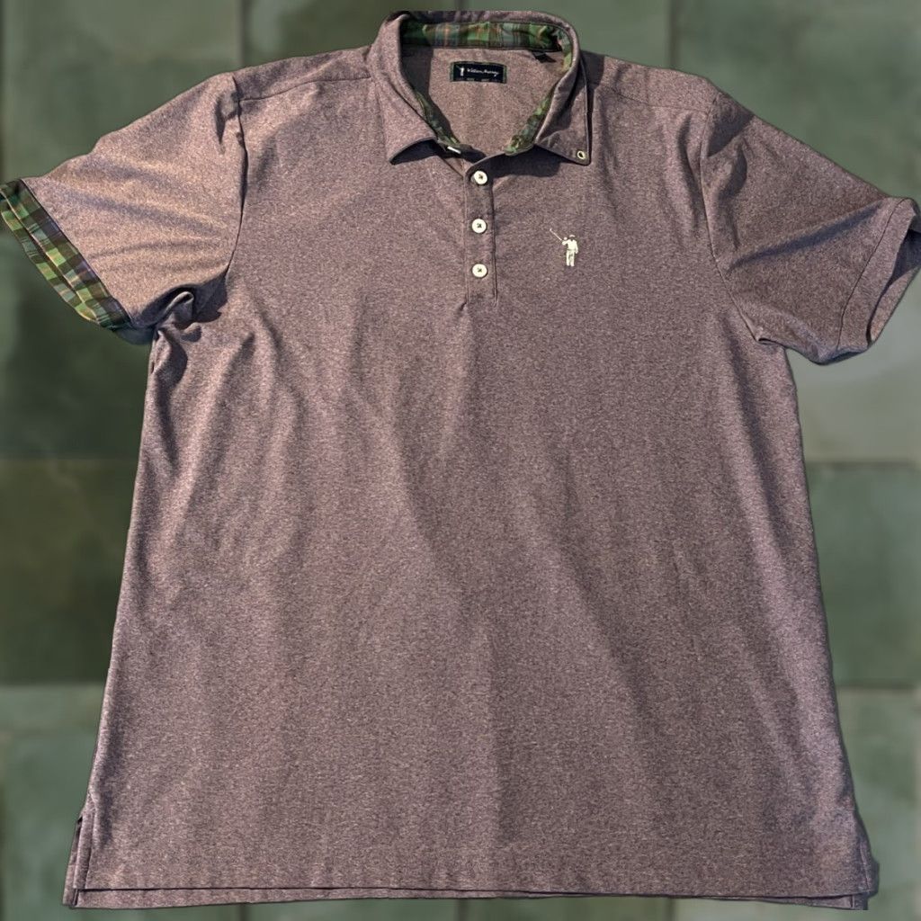 Vintage William Murray Classic Purple Sz L Short Sleeve Plaid Cuff Golf Polo Shirt Mens Size US L / EU 52-54 / 3 - 1 Thumbnail