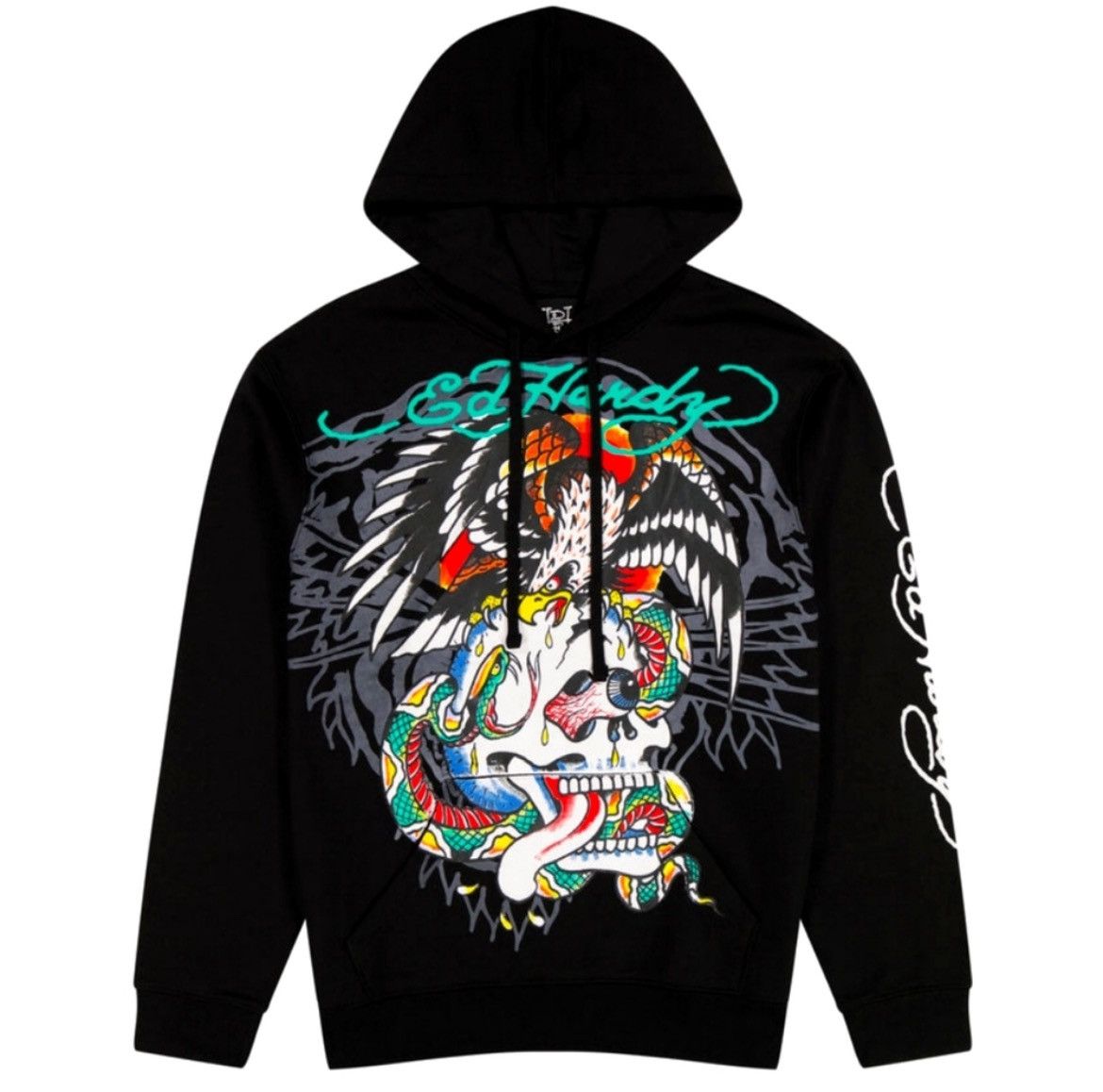 Ed Hardy BATTLE SKULL BLACK MULTICOLOR HOODIE XL Size US XL / EU 56 / 4 - 1 Thumbnail