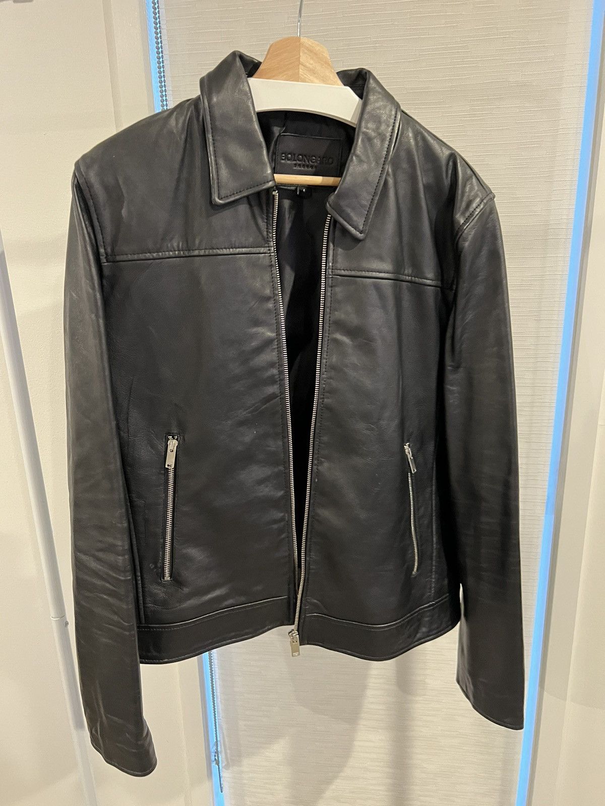 Outlet Bolongaro Trevor slim fit leather jacket