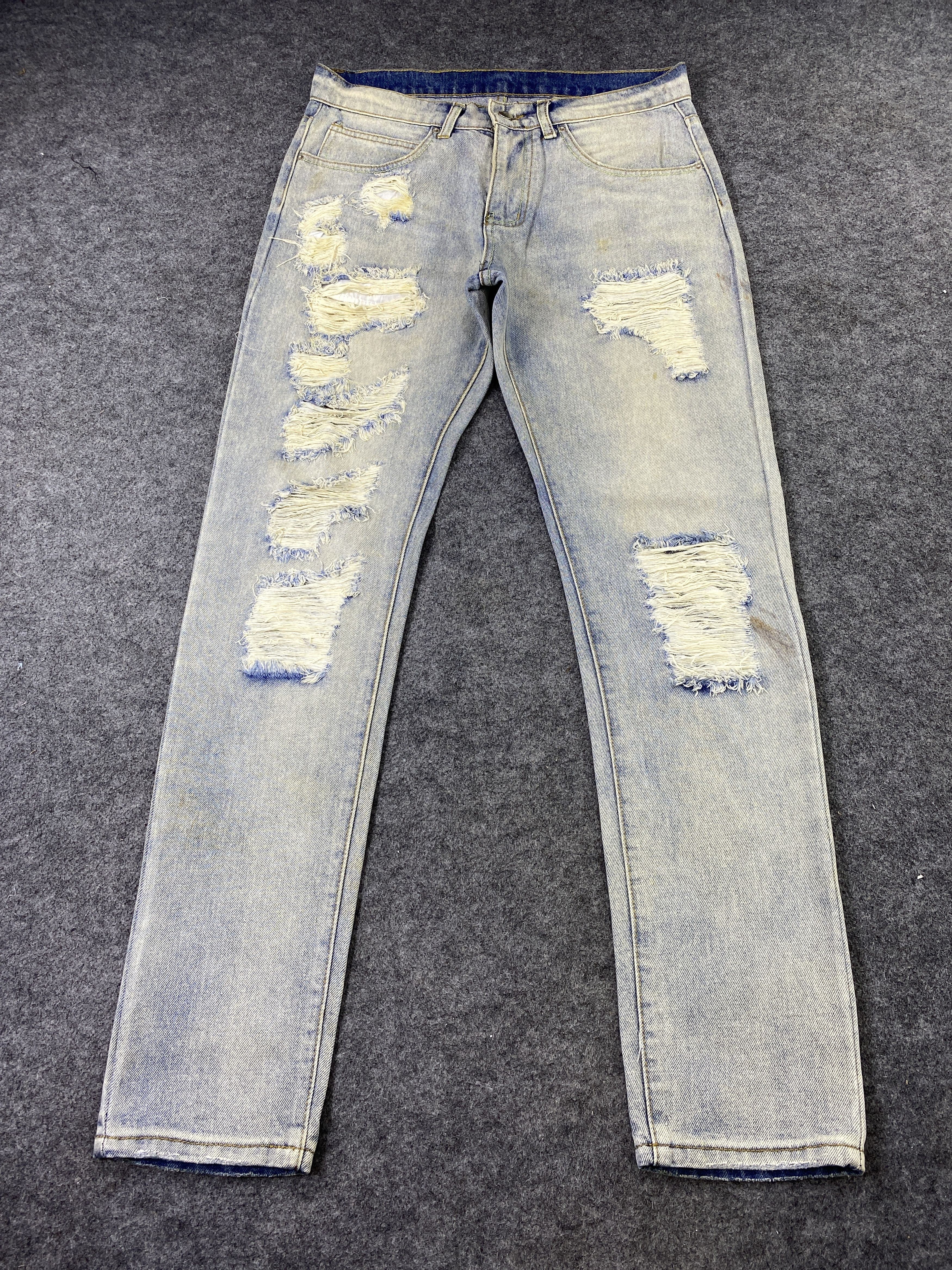 Japanese Brand Japanese Brand Distressed Faded Blue Jeans - J1075 Size US 33 - 2 Thumbnail