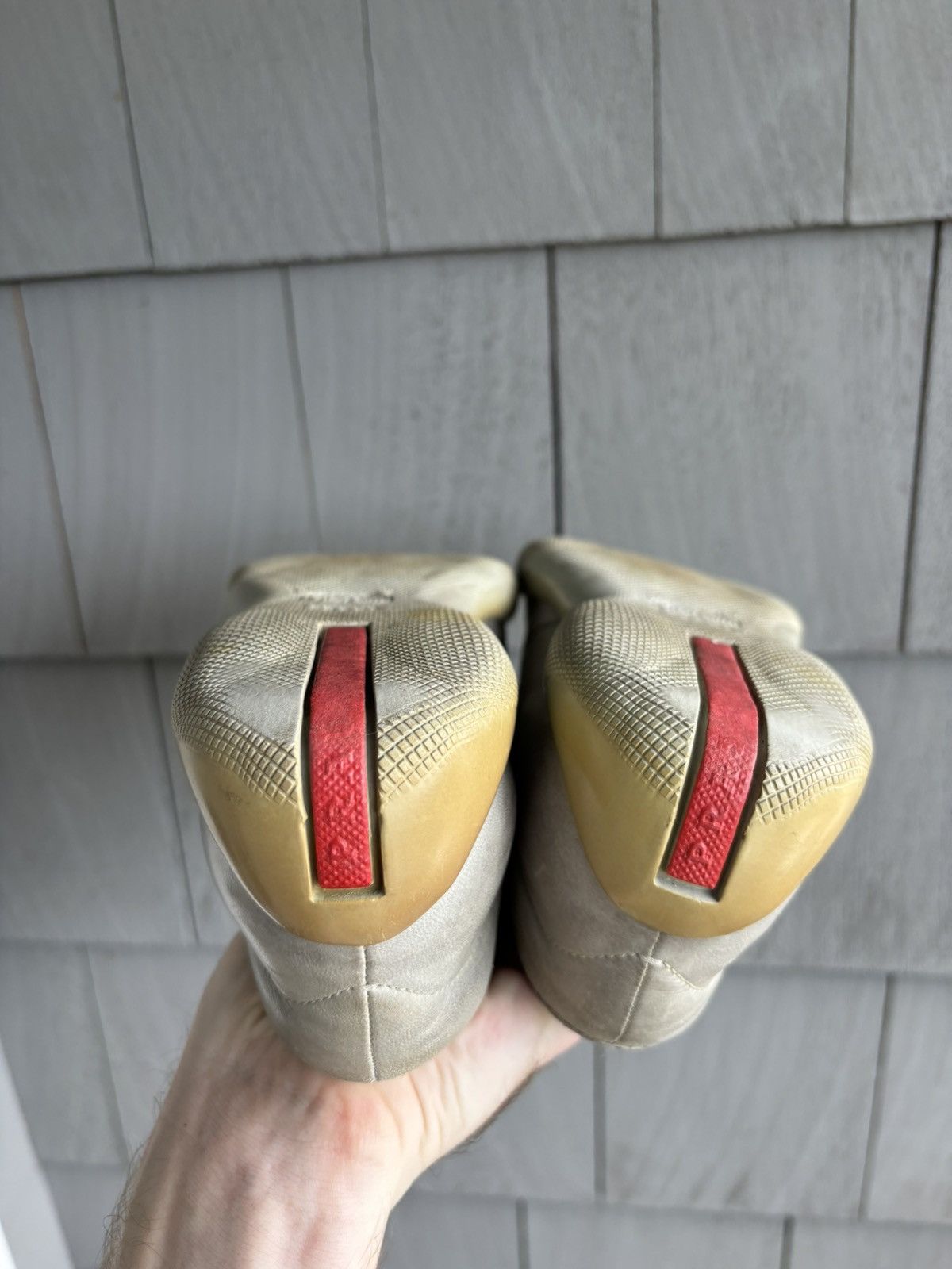 Prada × Vintage 2000s Prada Linea Rossa Slip On Sneakers Womens Y2K Mules Size US 7 / IT 37 - 16 Thumbnail