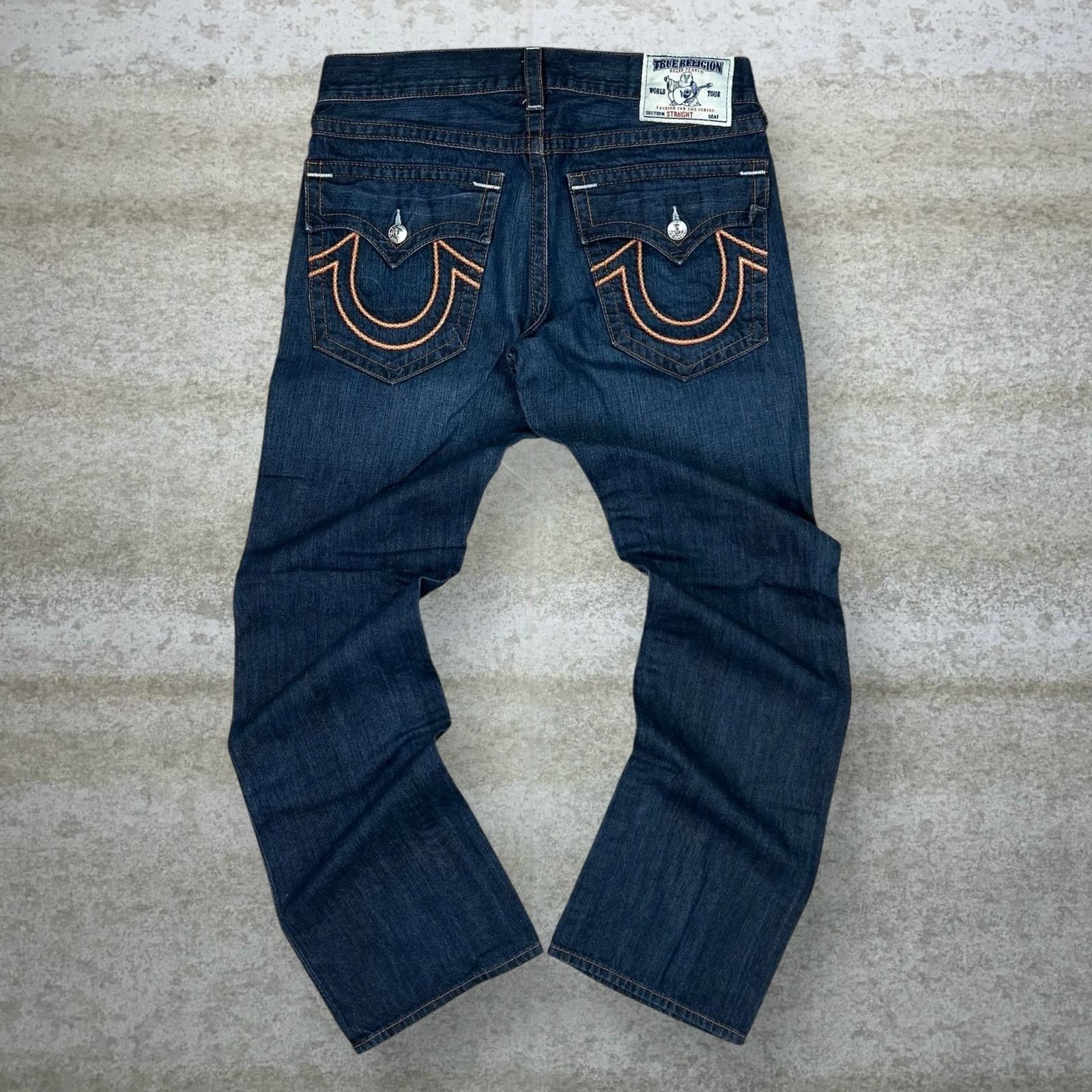 Vintage Y2K True Religion Jeans 34x34 Straight Leg Dark Wash