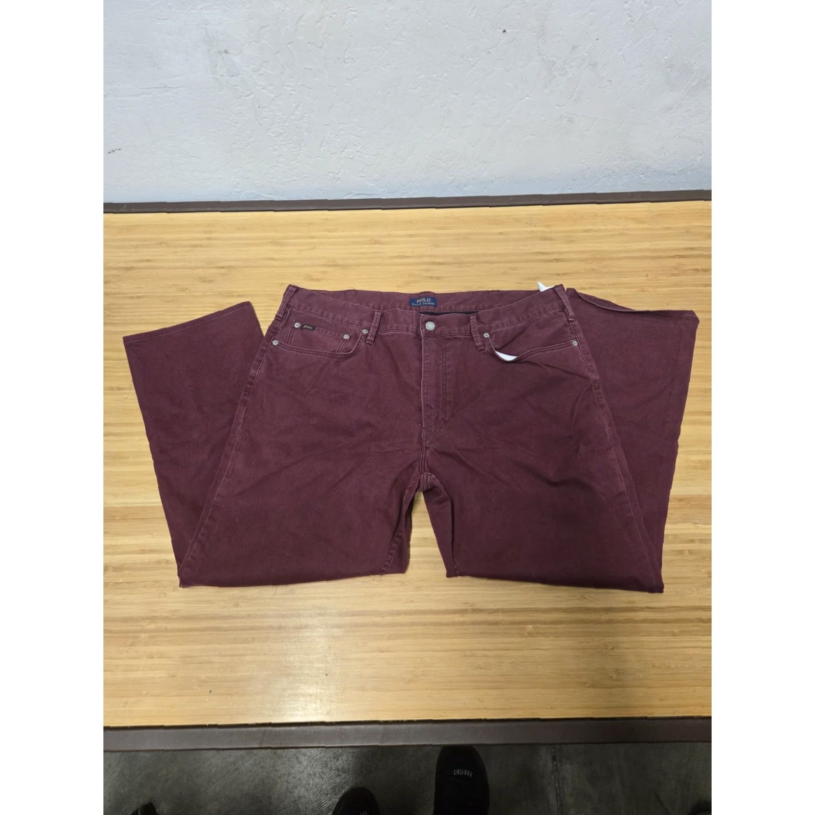 Polo Ralph Lauren Polo Ralph Lauren Jeans Mens 40x30 Burgundy 5 Pocket Straight Leg Pants Size US L / EU 52-54 / 3 - 4 Thumbnail