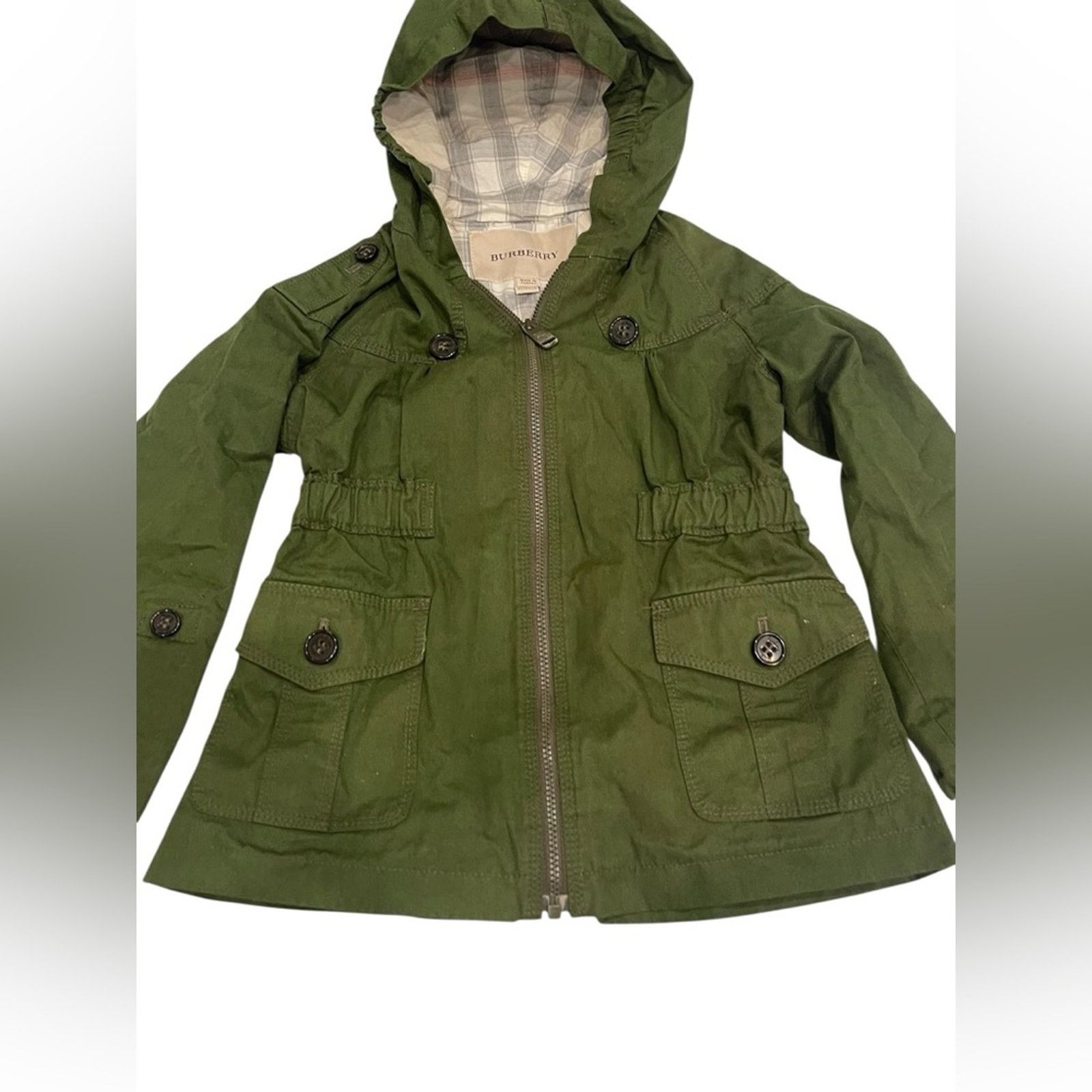 Burberry Burberry Kids Green Hooded Jacket Size:4Y Size ONE SIZE - 3 Thumbnail