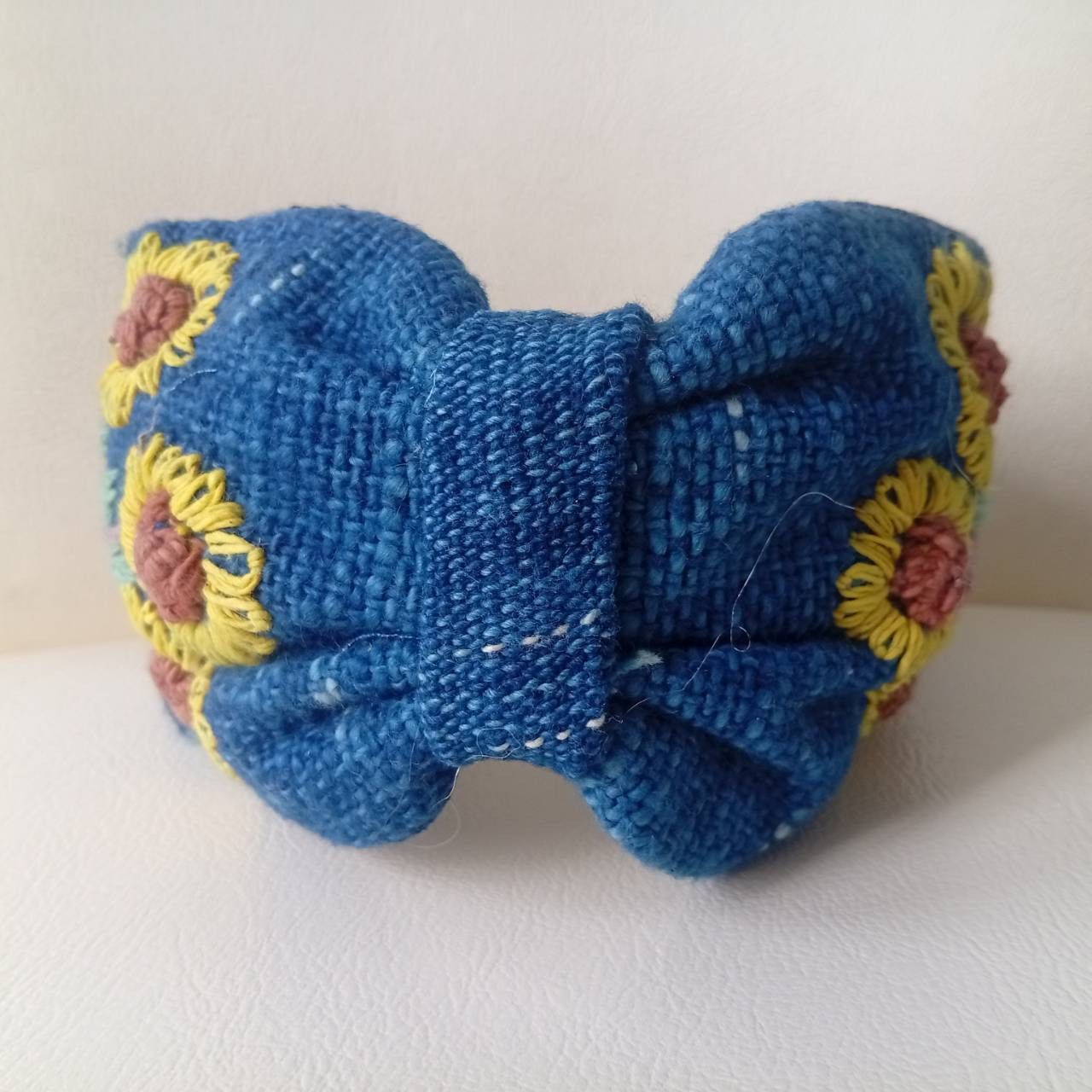 Other HEADBAND HAND-EMBROIDERED FLOWER NATURAL INDIGO Size ONE SIZE - 3 Thumbnail