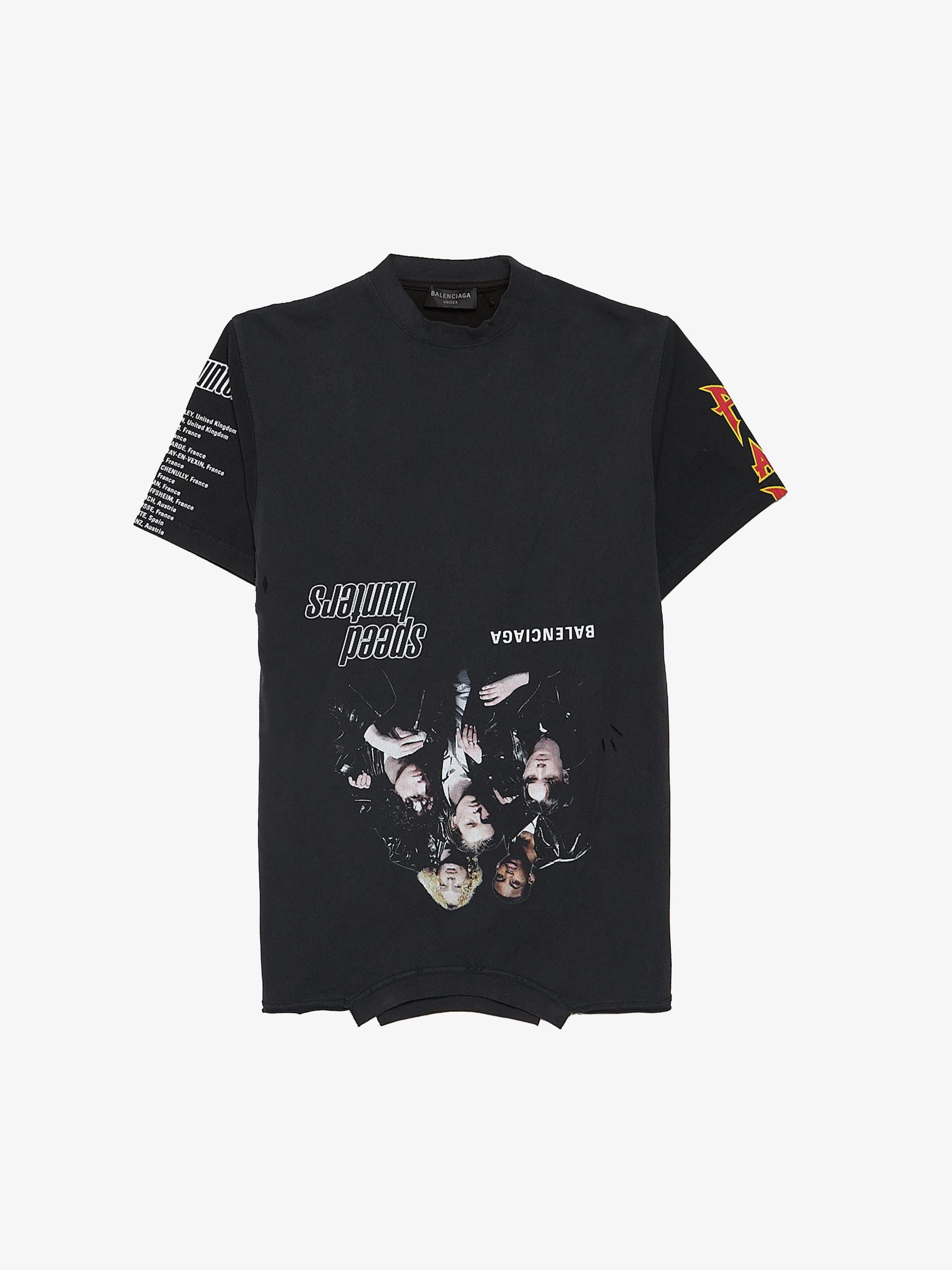 Balenciaga Black Speed Hunters and Logo Printed Distressed Balenciaga Black Speed Hunters and Logo Printed Distressed