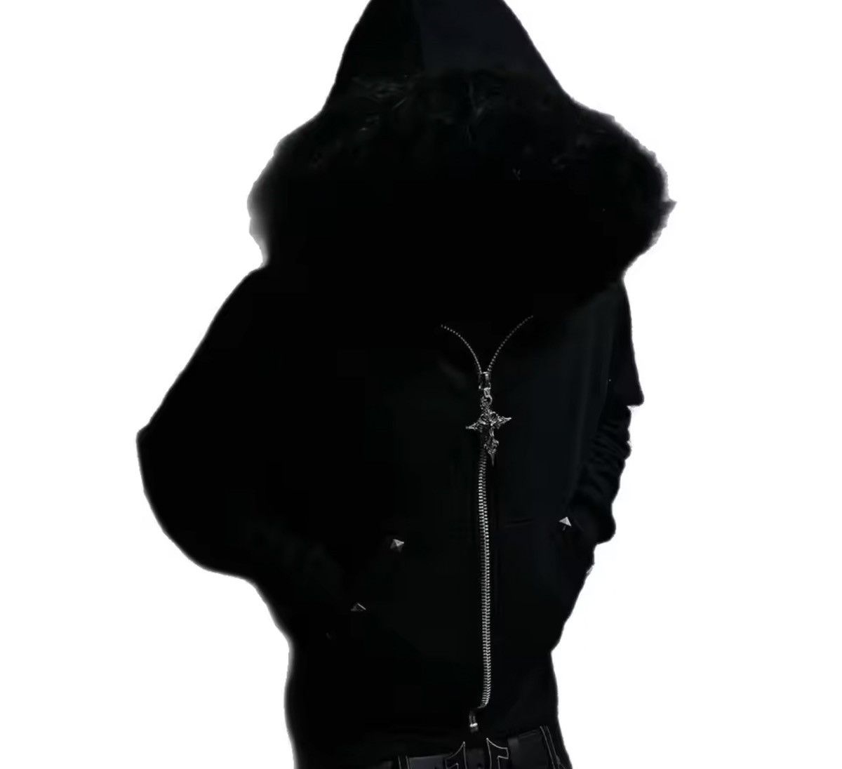 Japanese Brand Fashion Punk Goth Grunge Dark Cross Fur Hat Graphic Hoodies Size US XL / EU 56 / 4 - 5 Thumbnail