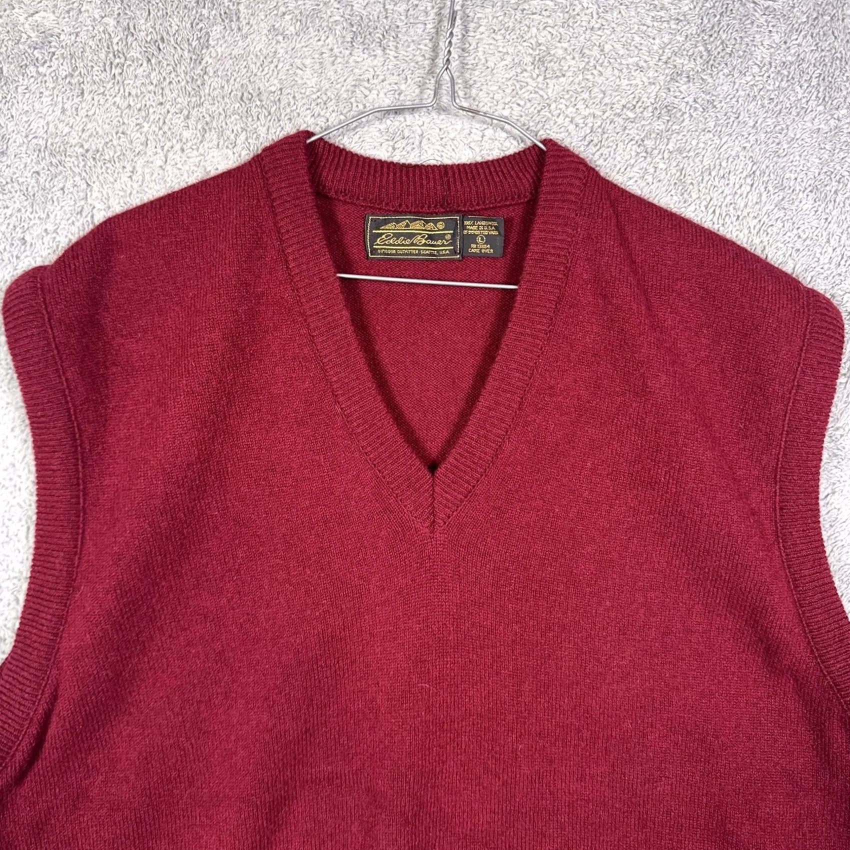 Eddie Bauer VINTAGE Eddie Bauer Sweater Vest Mens L Wool Lambswool V-Neck Pullover USA Made Shirt Size US L / EU 52-54 / 3 - 3 Thumbnail
