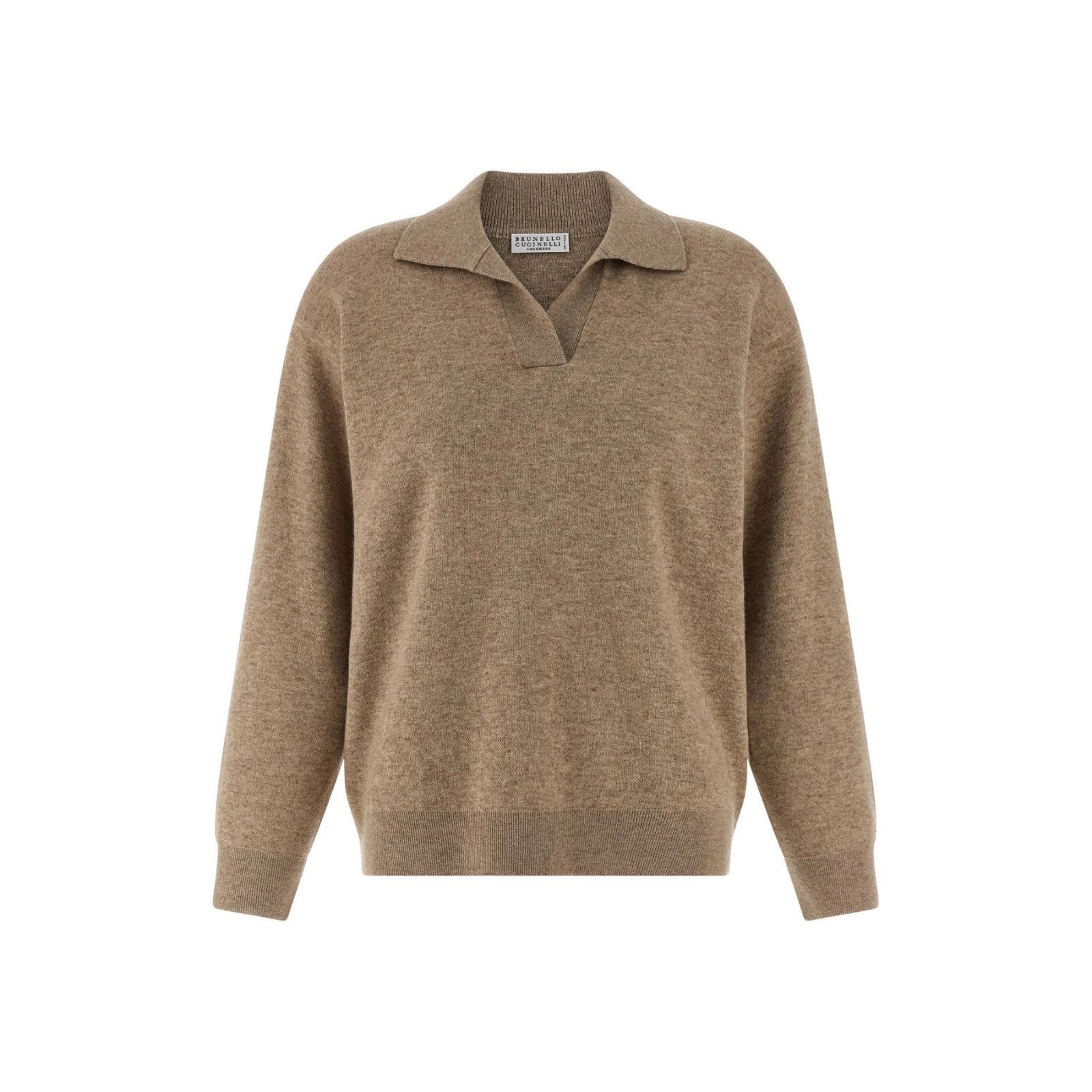 BRUNELLO CUCINELLI Beige Cashmere Polo Shirt New & Authentic