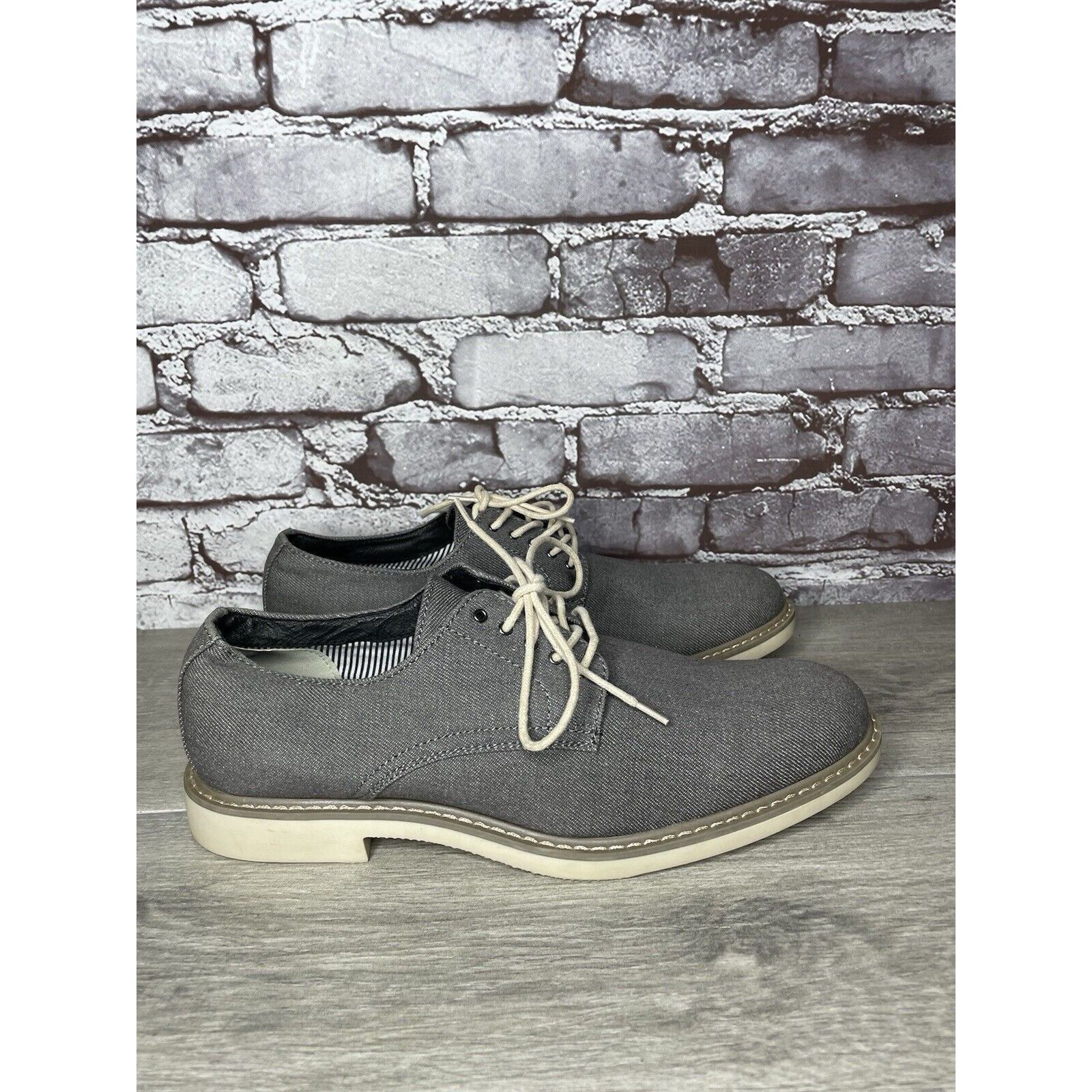 Public Opinion Public Opinion Gray Derby Oxfords Textured Fabric Casual Lac Size US 9.5 / EU 42-43 - 20 Thumbnail