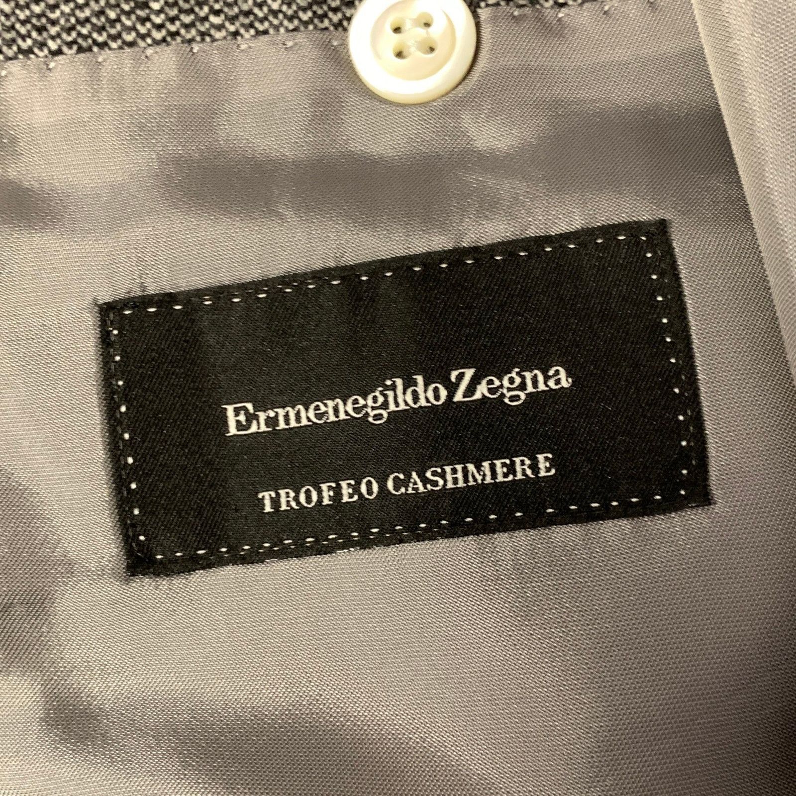 Ermenegildo Zegna ERMENEGILDO ZEGNA 44 Grey Black Marled Wool Blend Sport Coat Size 54R - 6 Thumbnail