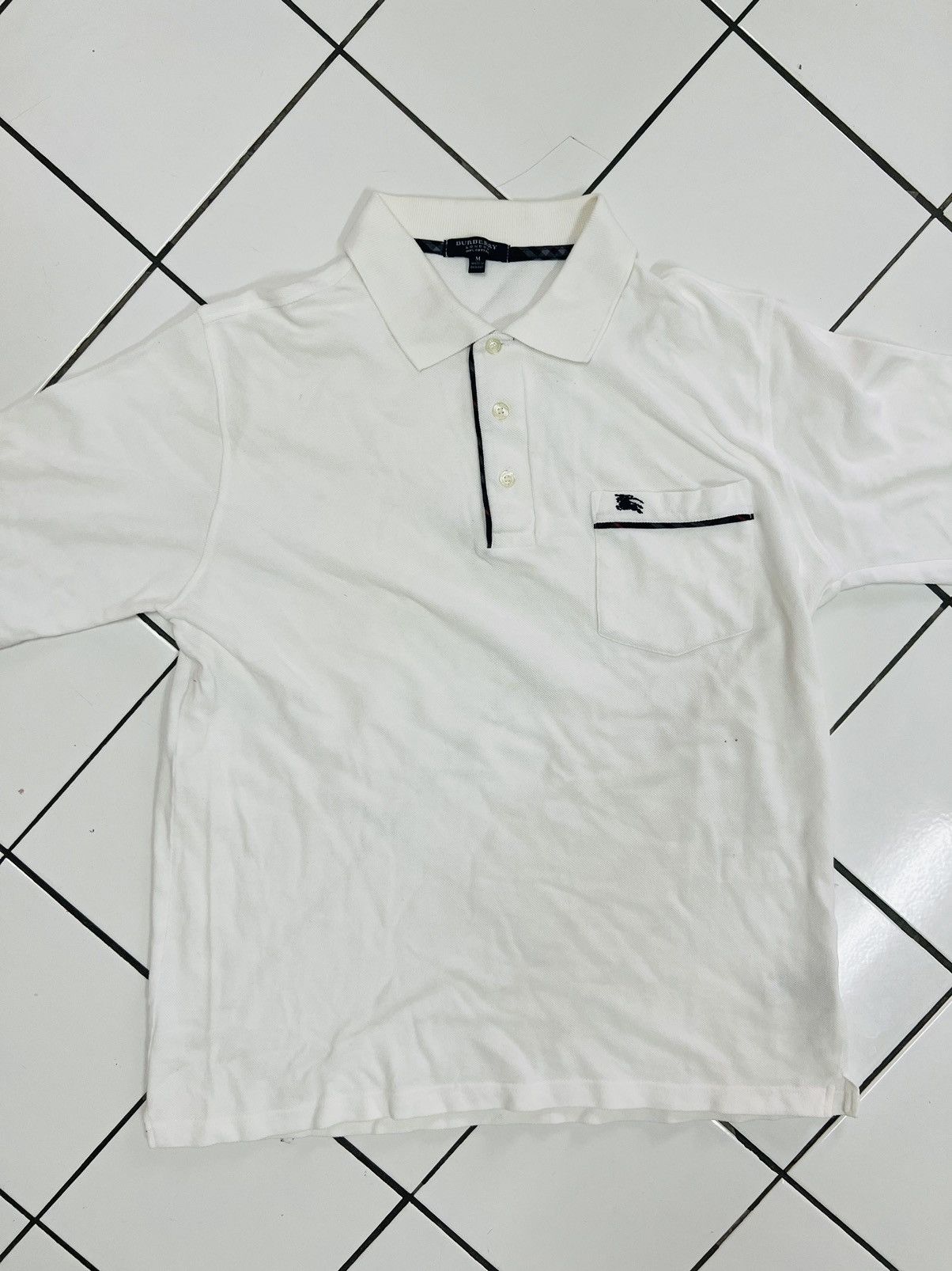 Burberry BURBERRYS POLO TSHIRT BUTTON WHITE MEDIUM ENGLAND Size US M / EU 48-50 / 2 - 3 Thumbnail