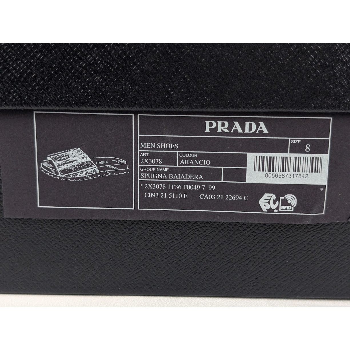Prada o1rshd1 Striped Logo Slides in Arancio Size US 9 / EU 42 - 11 Thumbnail