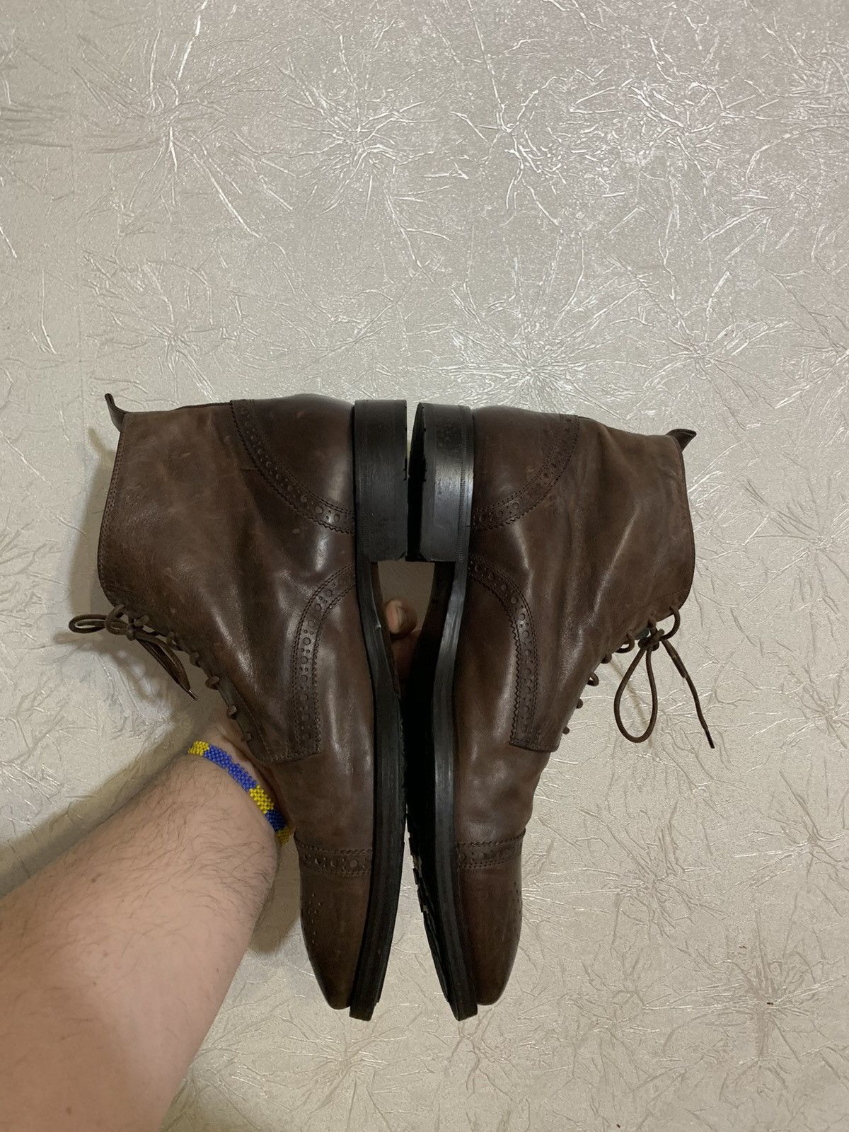 Genuine Leather × Hugo Boss Boss Hugo Boss Brown Leather Brogue Boots Made in Italy US11 Size US 11 / EU 44 - 9 Thumbnail