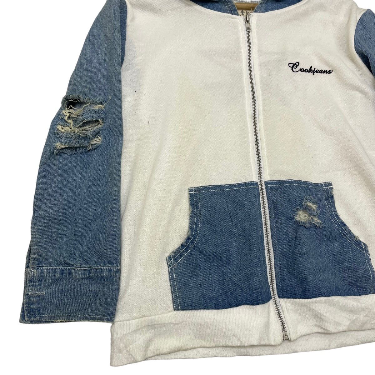 Japanese Brand Japanese Brand Lookjeans Distressed Hoody Jacket Size M / US 6-8 / IT 42-44 - 3 Thumbnail