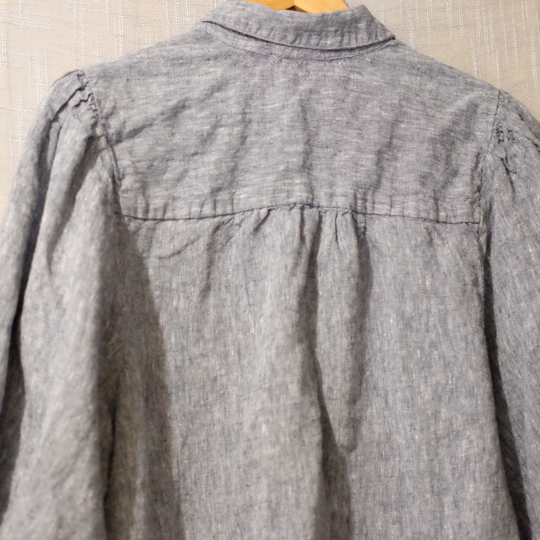 Vintage Chico's Linen Blouse Blue/White Button Up Elbow Sleeve Women's 3 US 16 #H87-17 Blouse Size XS / US 0-2 / IT 36-38 - 6 Thumbnail